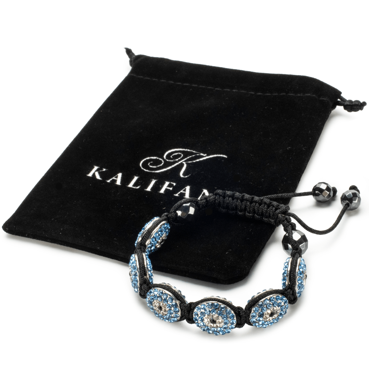 Kalifano Shamballa Bracelets Sapphire Crystal Oval Shamballa Bracelet SBOV-EE-S