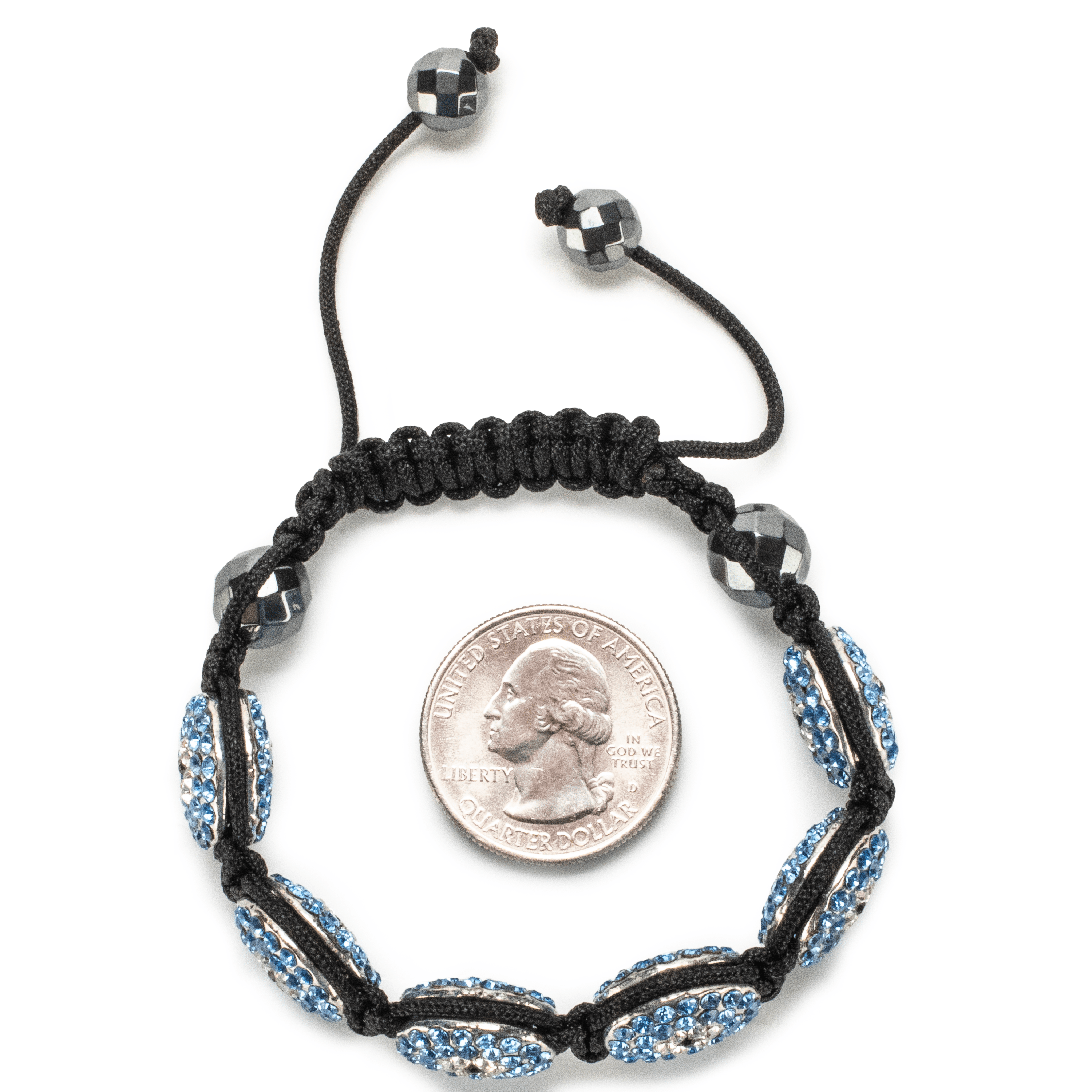 Kalifano Shamballa Bracelets Sapphire Crystal Oval Shamballa Bracelet SBOV-EE-S