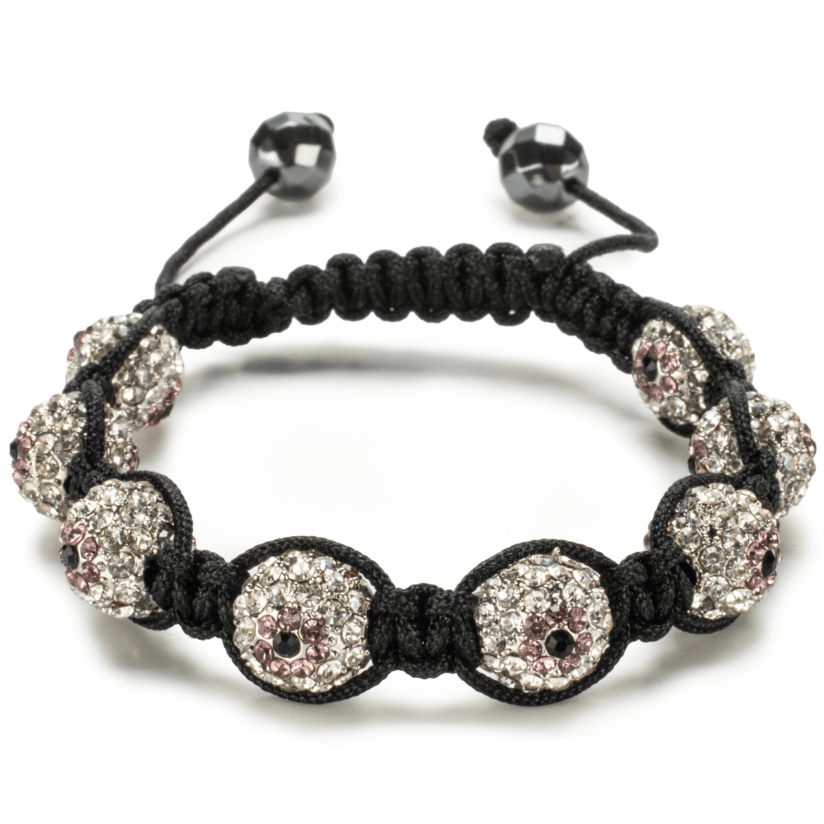 Kalifano Shamballa Bracelets Shamballa Clear With Amethyst Evil Eye Crystal Bracelet SB-EE-19