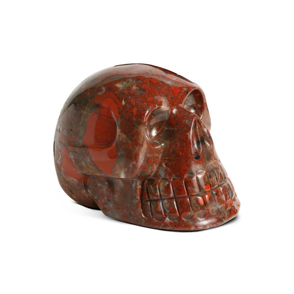 Kalifano Skull Carvings SKULL2400.009 - Hand Carved Brecciated Jasper Skull-Brazil- 4,450 Grams 7" x 5.5" x 5" SKULL2400.009