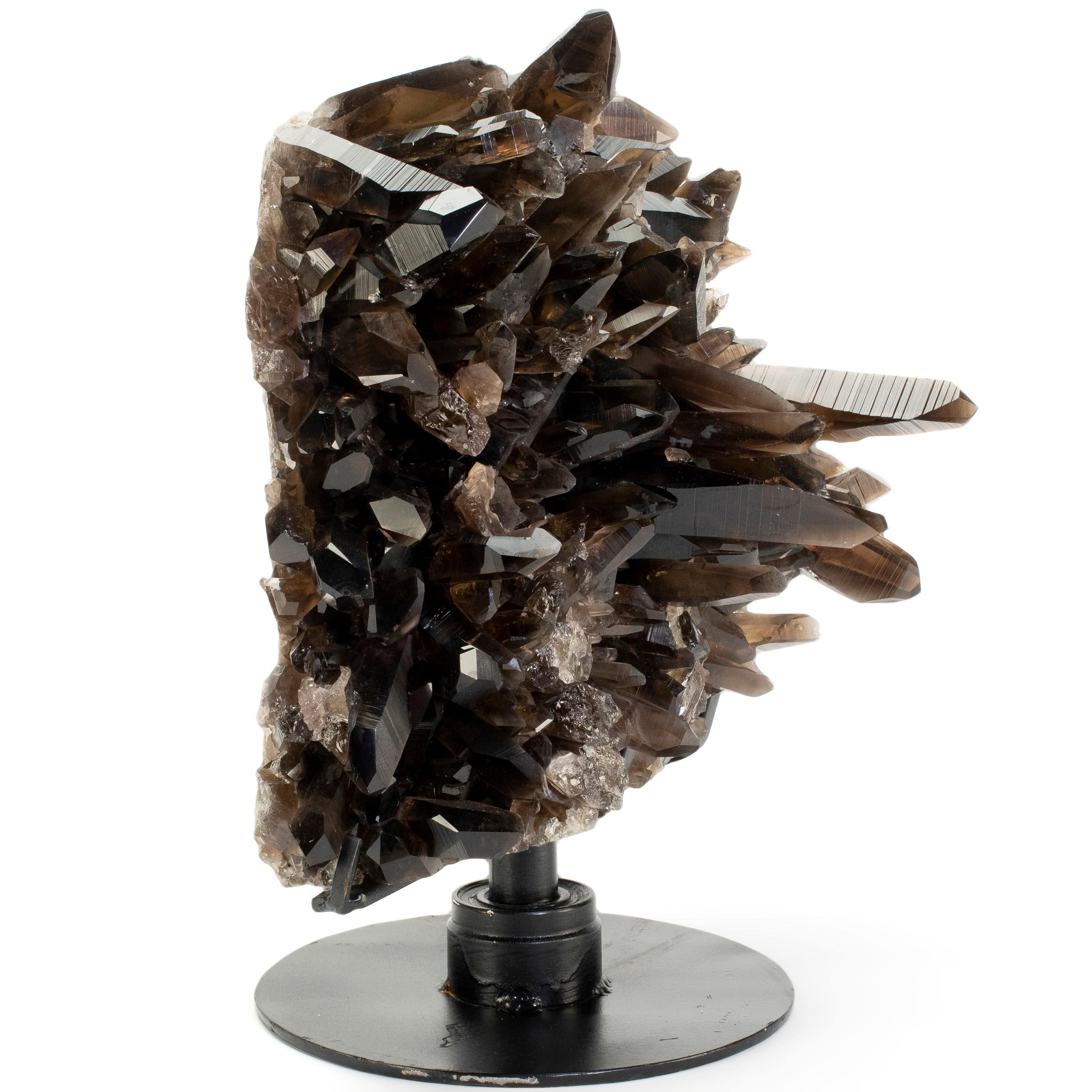 Kalifano Smoky Quartz Smoky Quartz Cluster from Brazil on Custom Stand - 16" / 78 lbs SQ29000.001