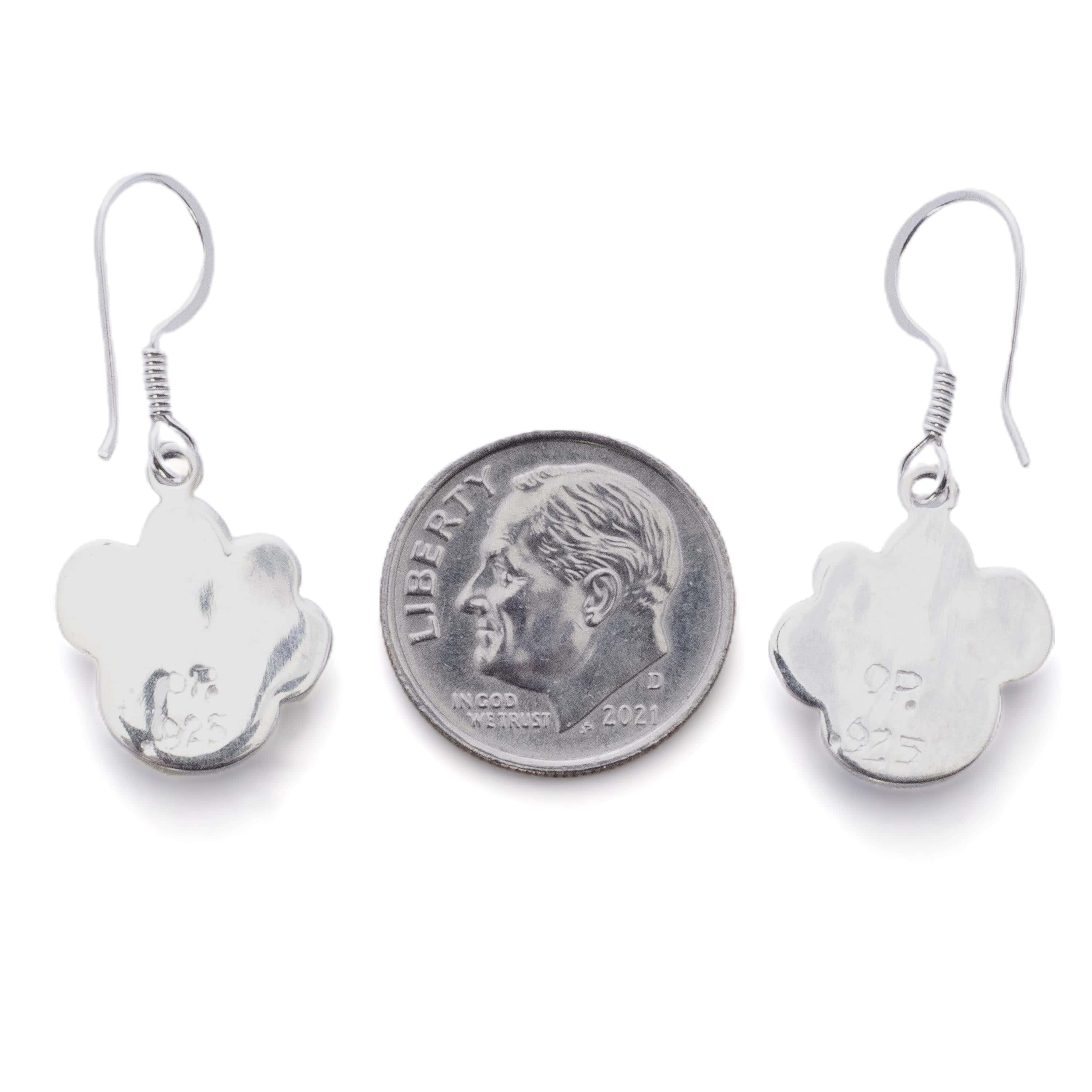 KALIFANO Southwest Silver Jewelry Lapis Dog Paw Dangle Sterling Silver Earrings with French Hook USA Handmade with Opal Accent NME.2364.LP