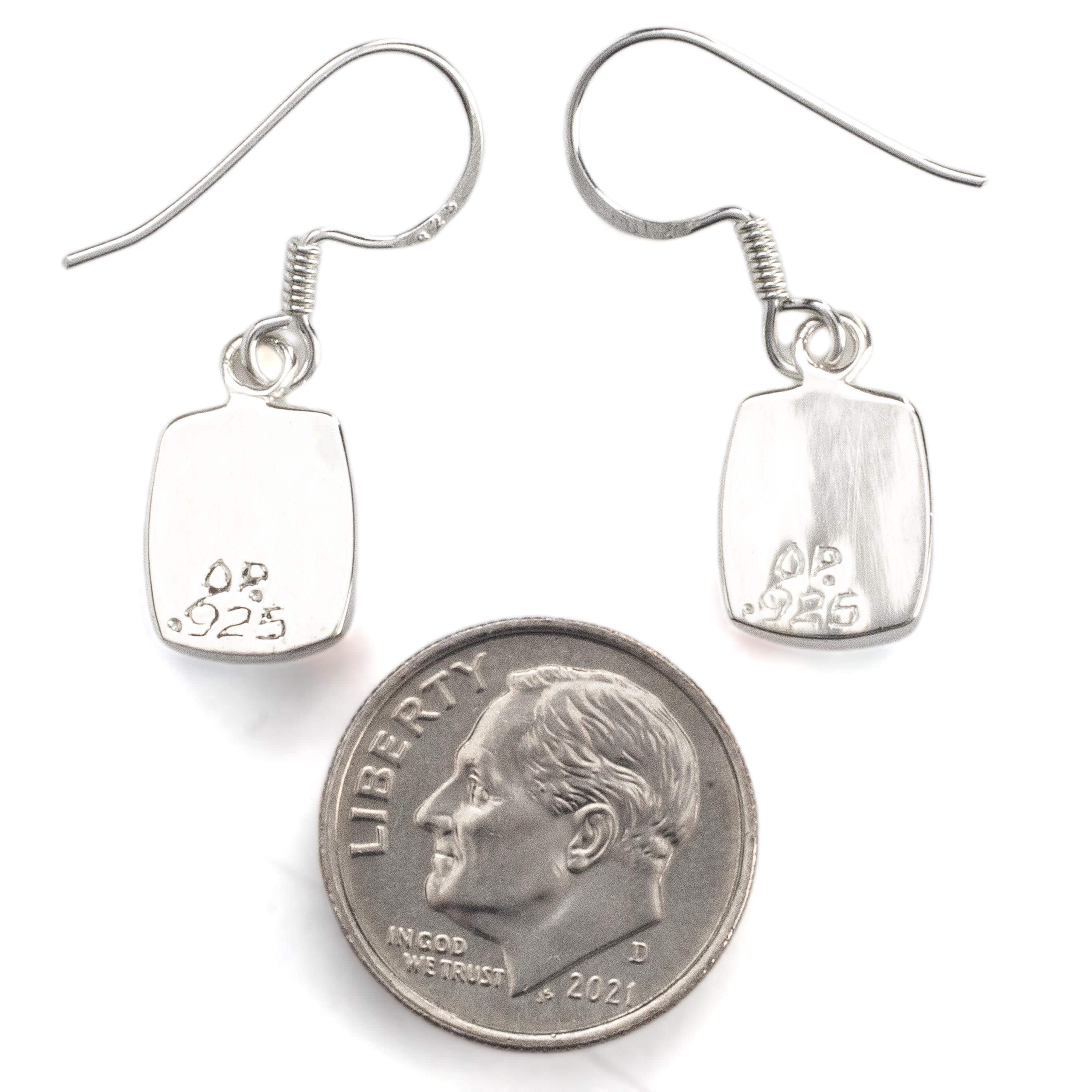 Kalifano Southwest Silver Jewelry Multi Gemstone Square Earrings Handmade with Sterling Silver and Opal Accent NME.2072.MT