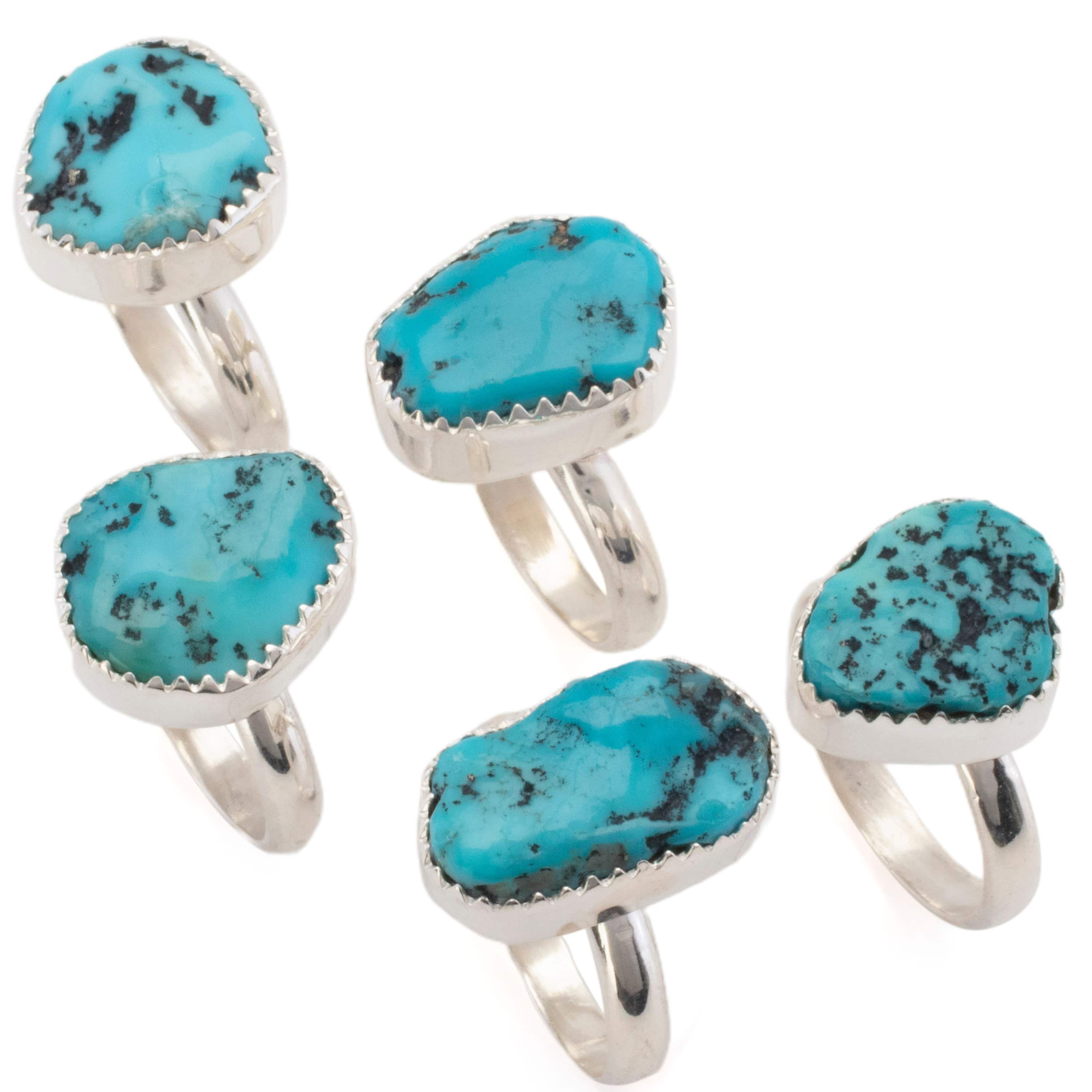 Kalifano Southwest Silver Jewelry Sleeping Beauty Turquoise USA Handmade 925 Sterling Silver Ring