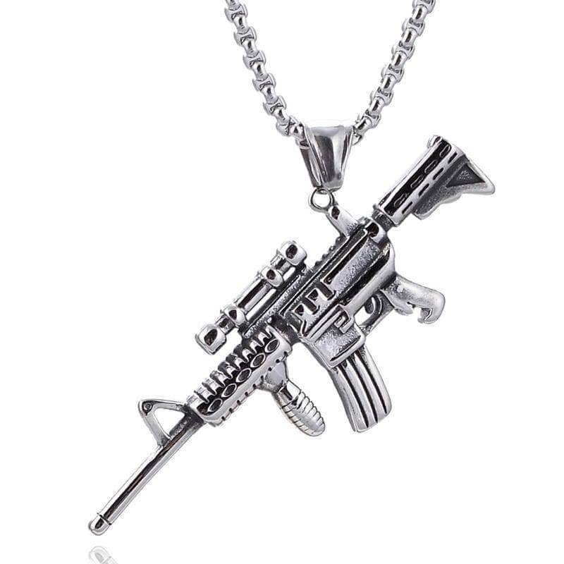 Kalifano Steel Hearts Jewelry Steel Hearts Assault Rifle Necklace SHN120-34