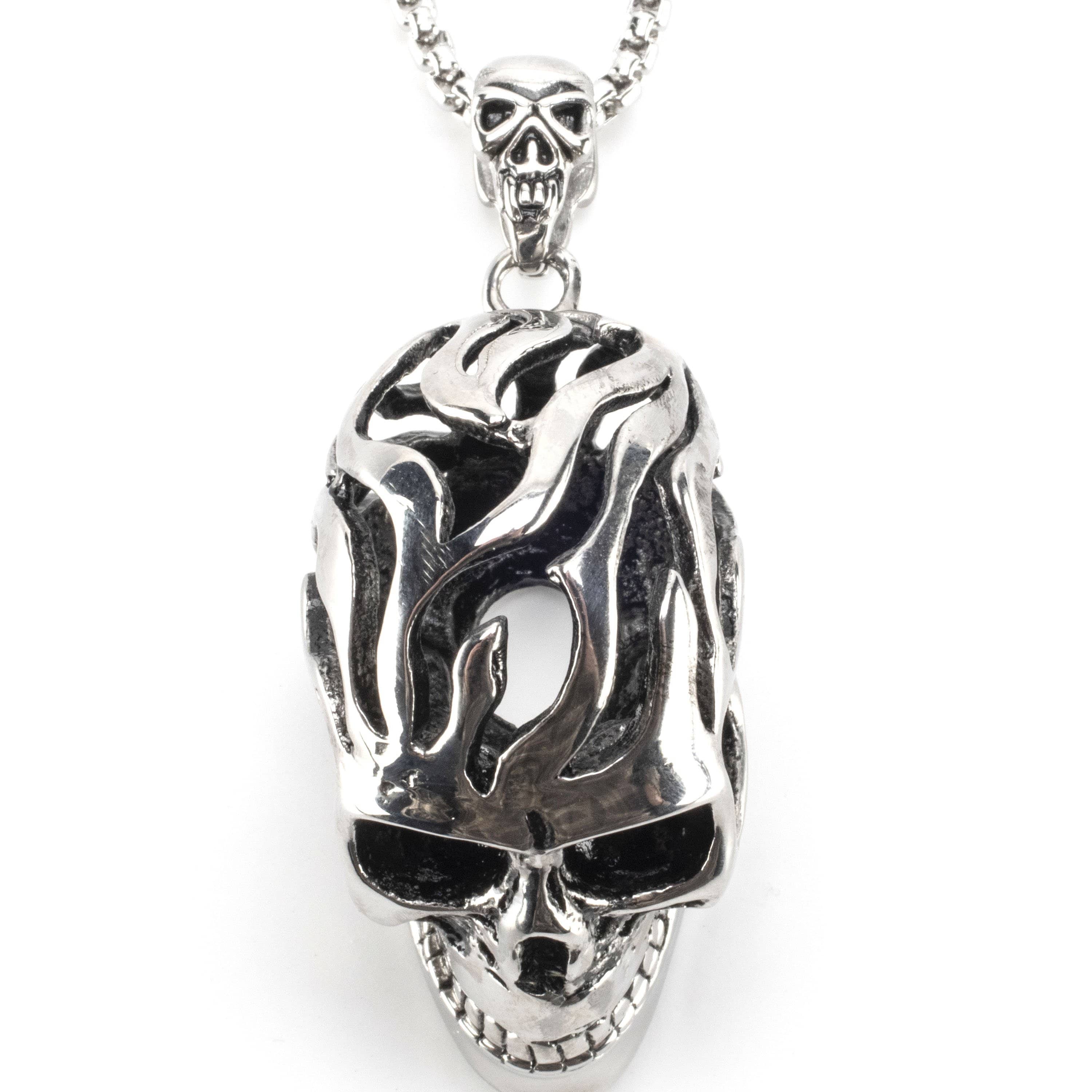 Kalifano Steel Hearts Jewelry Steel Hearts Ornate Skull SHN200-10