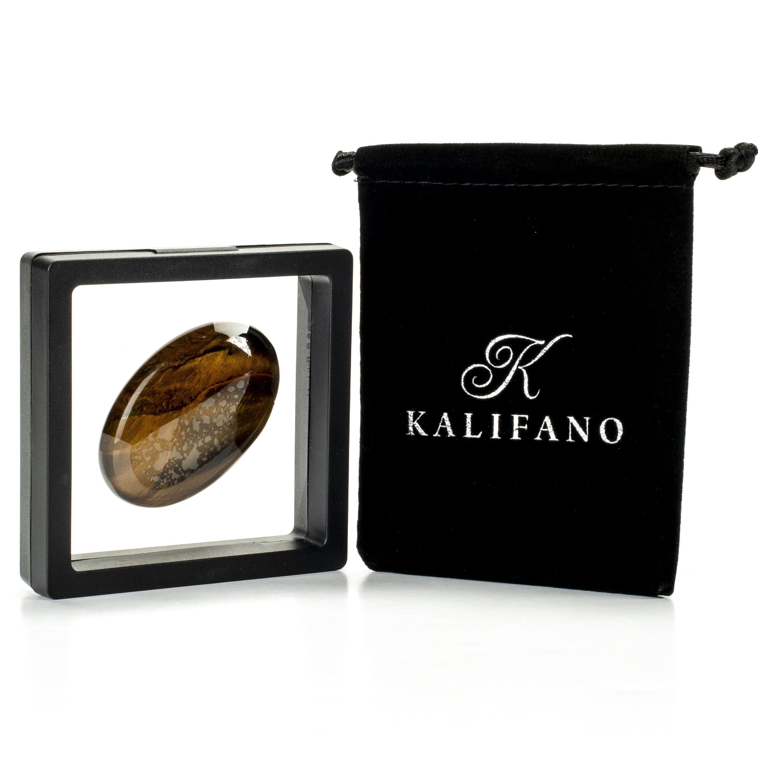 KALIFANO Tiger Eye Palm Stone PS60-TE