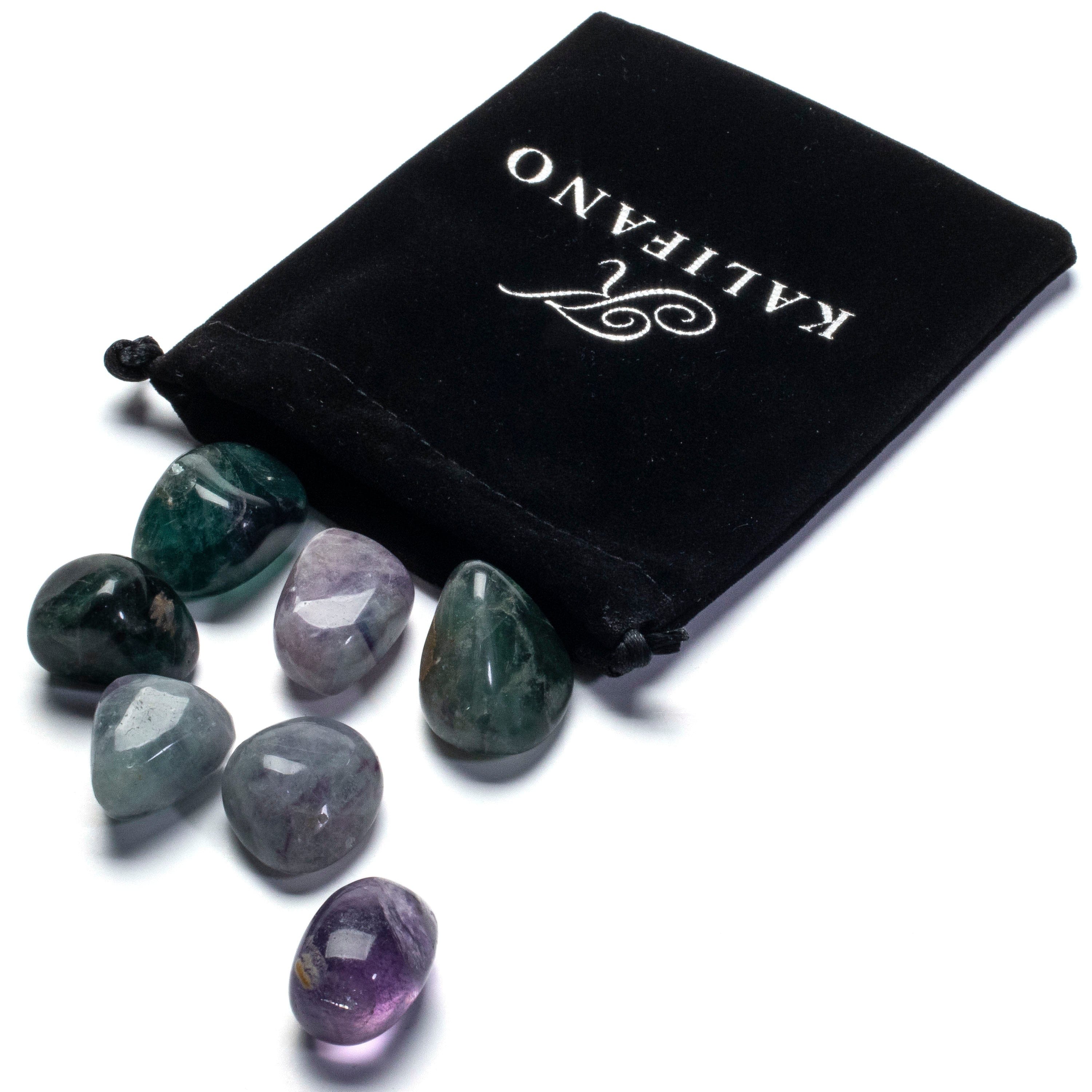 KALIFANO Tumbled Rainbow Fluorite Crystals TS-FL