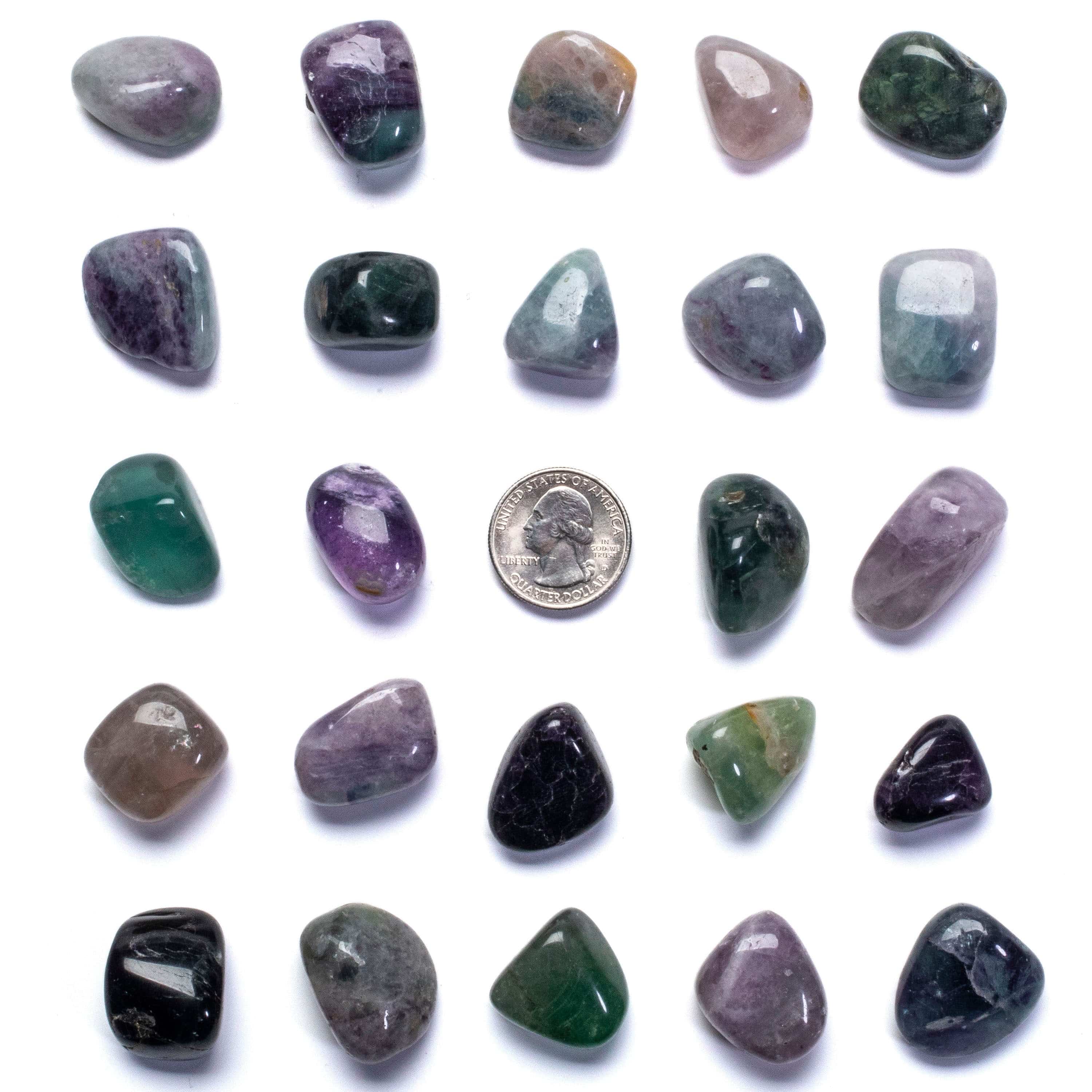 KALIFANO Tumbled Rainbow Fluorite Crystals TS-FL