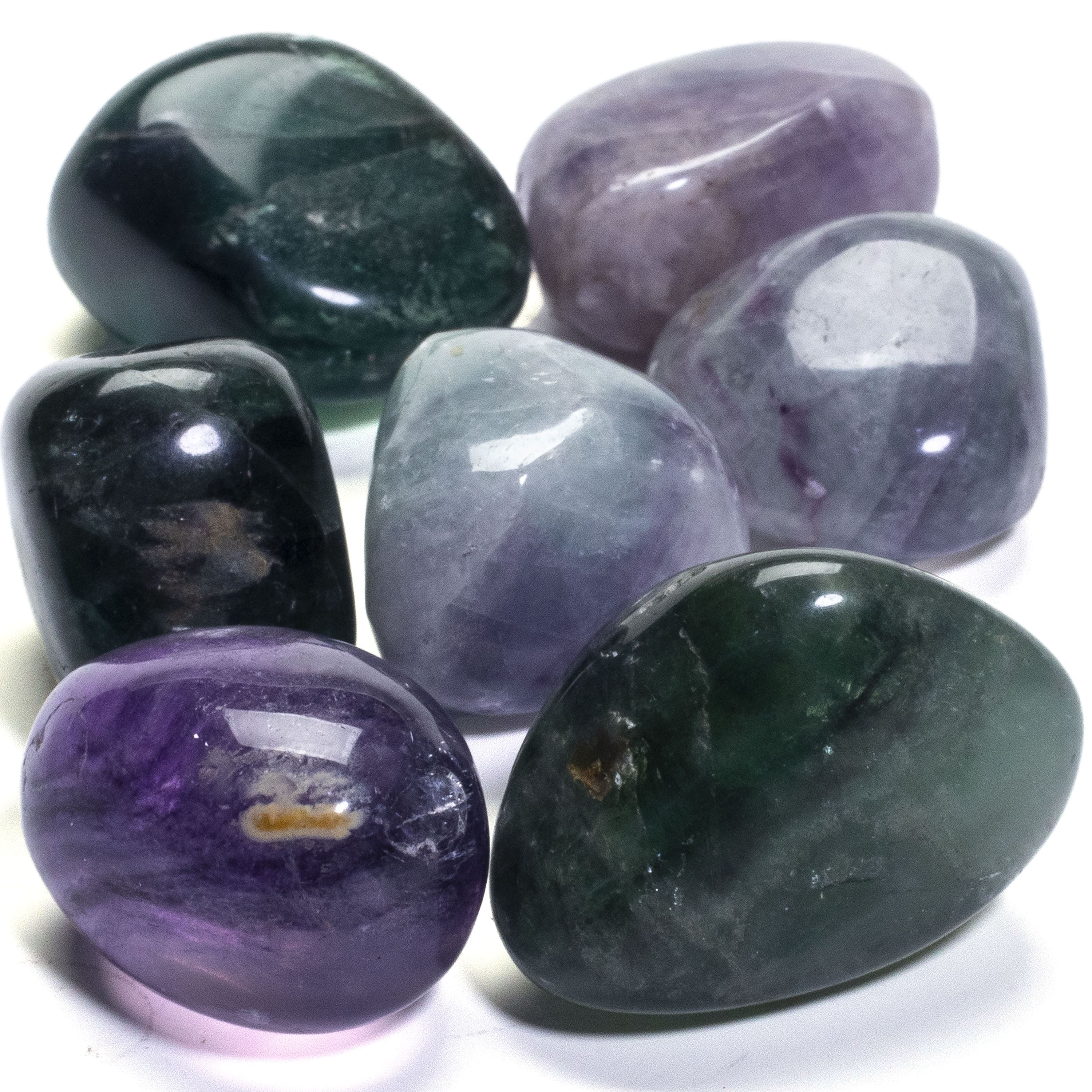 KALIFANO Tumbled Rainbow Fluorite Crystals TS-FL