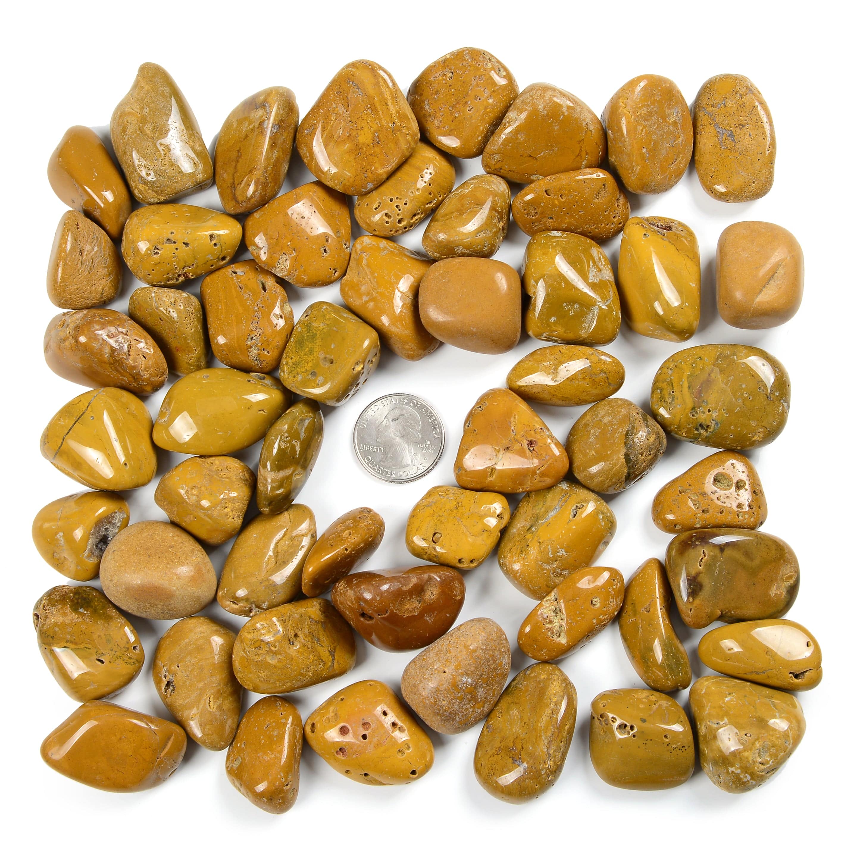 Kalifano TUMBLED STONES Natural Yellow Jasper Tumbled Stone TS-YJ