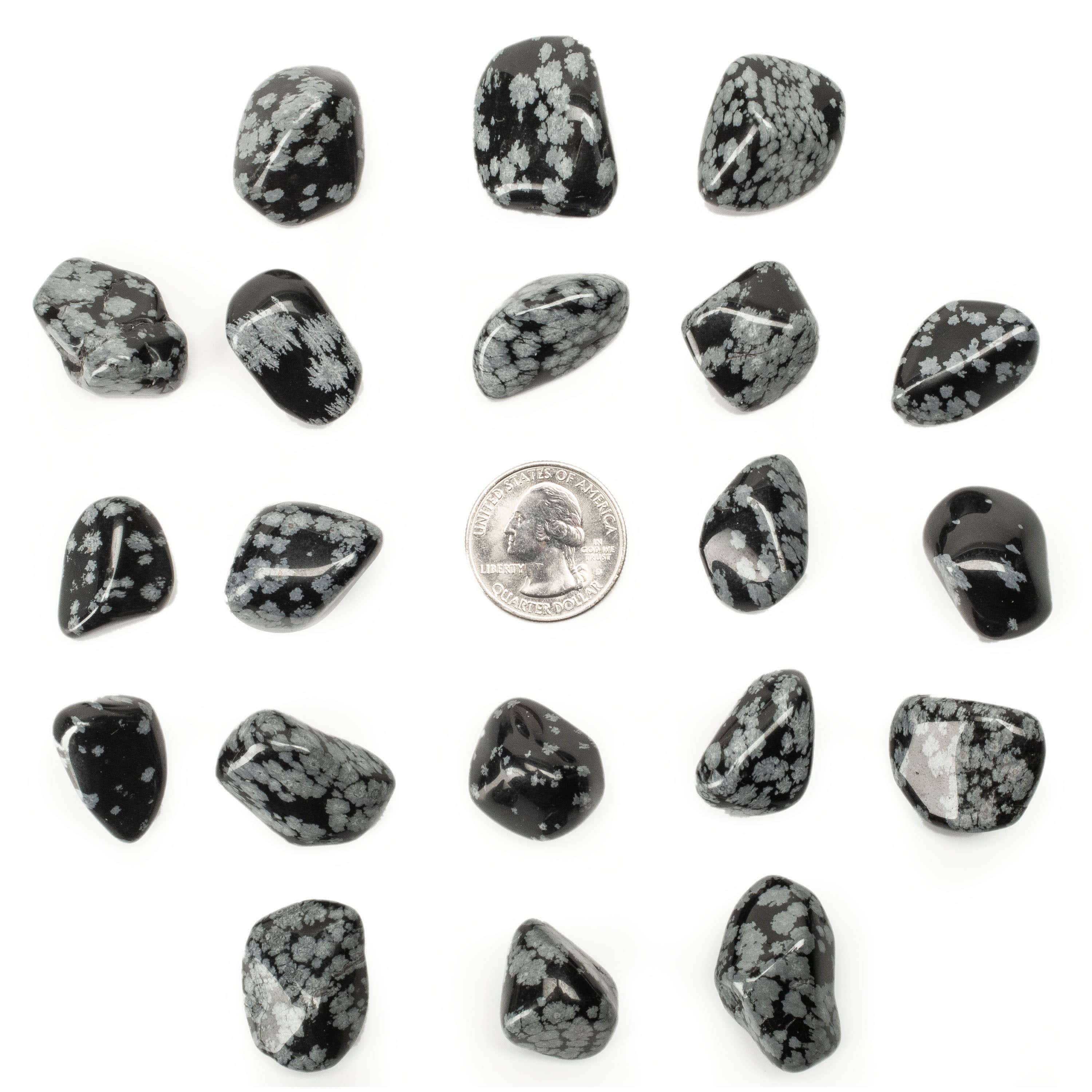 Kalifano TUMBLED STONES Tumbled Snowflake Obsidian TS-SFOB