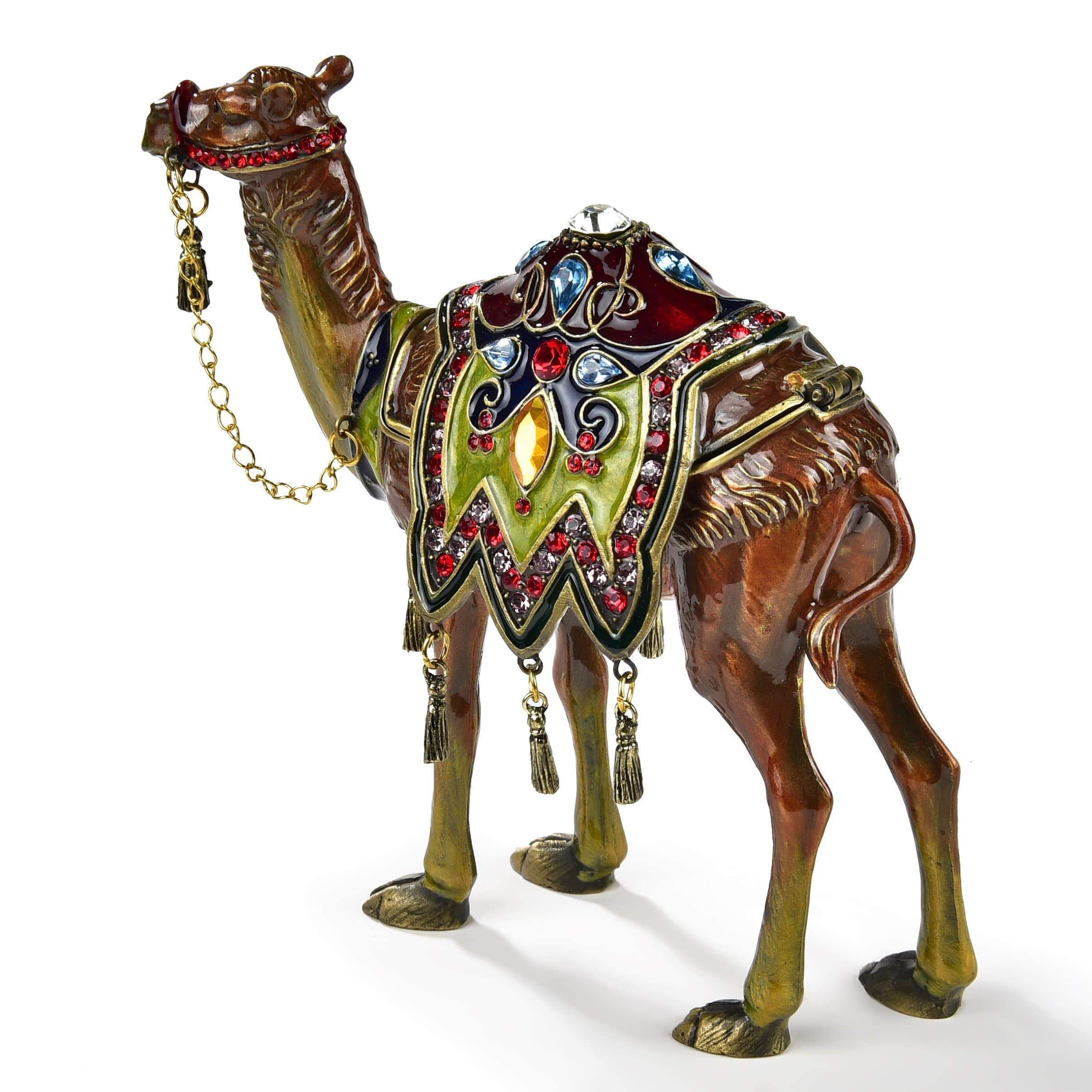 Kalifano Vanity Figurine Camel Figurine Keepsake Box made with Crystals SVA-063