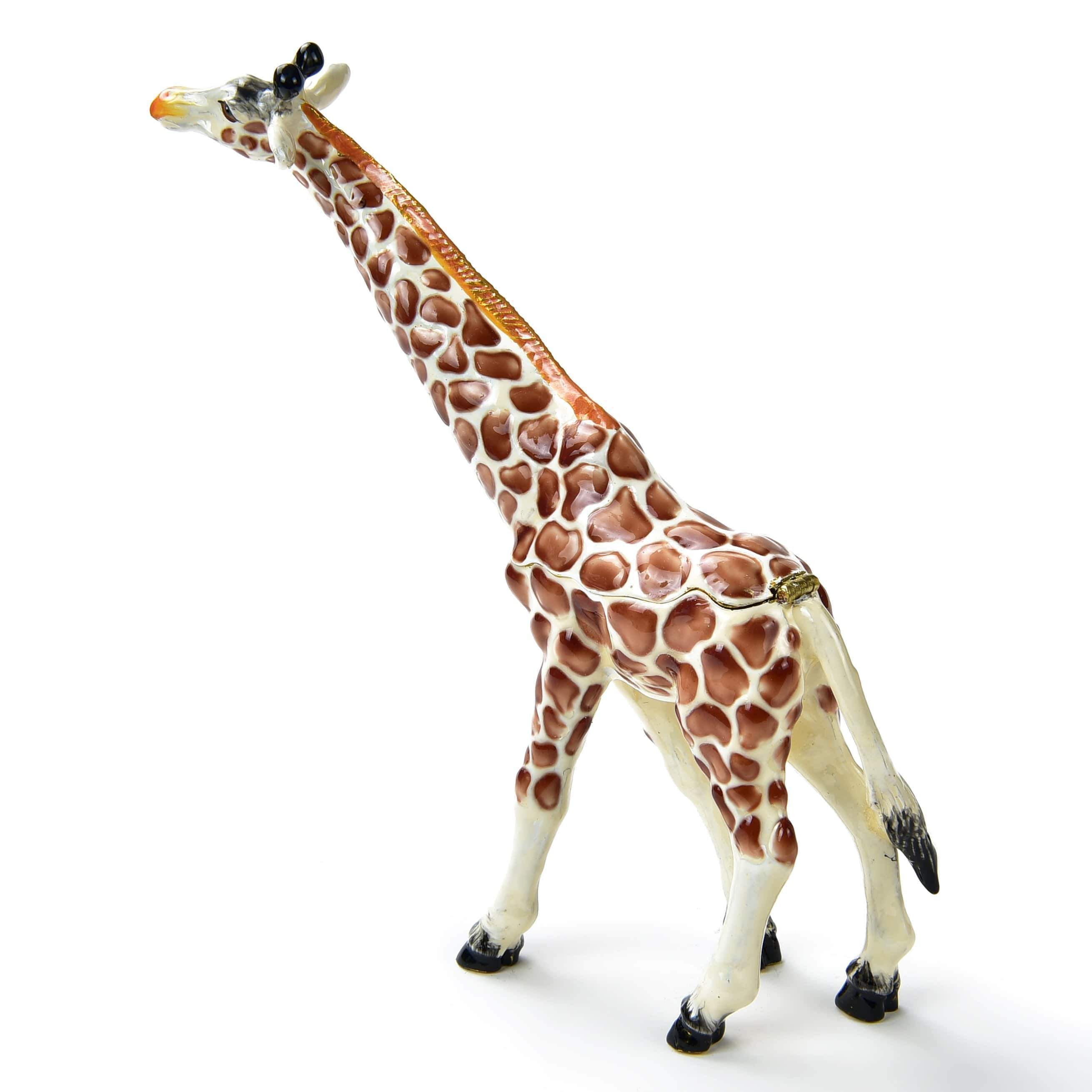 Kalifano Vanity Figurine Giraffe Figurine Keepsake Box made with Crystals SVA-085