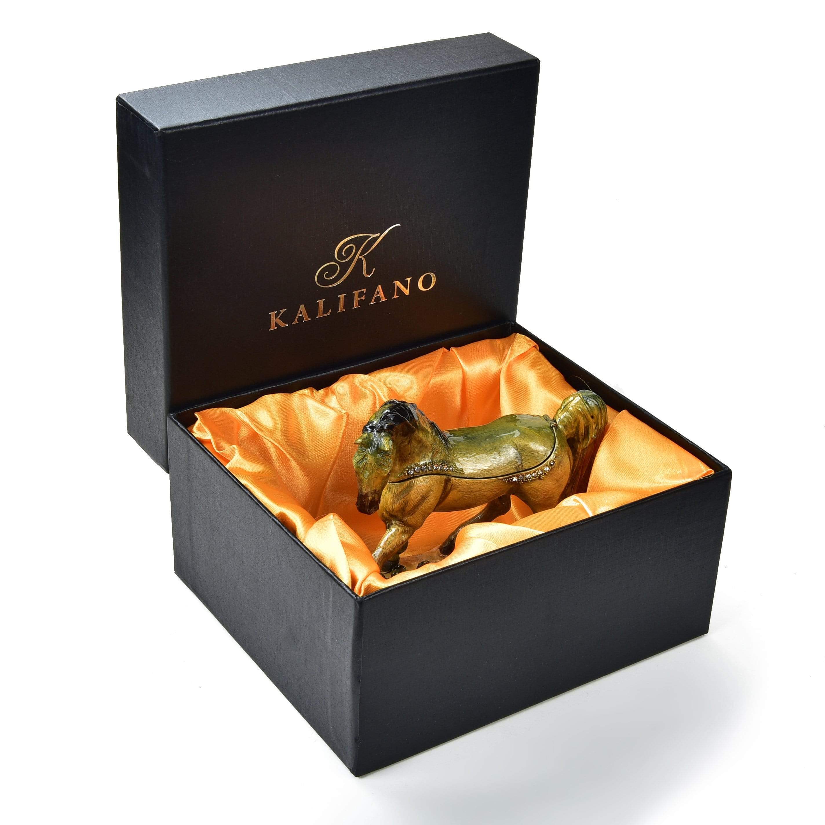 Kalifano Vanity Figurine Horse Figurine Keepsake Box made with Crystals SVA-087