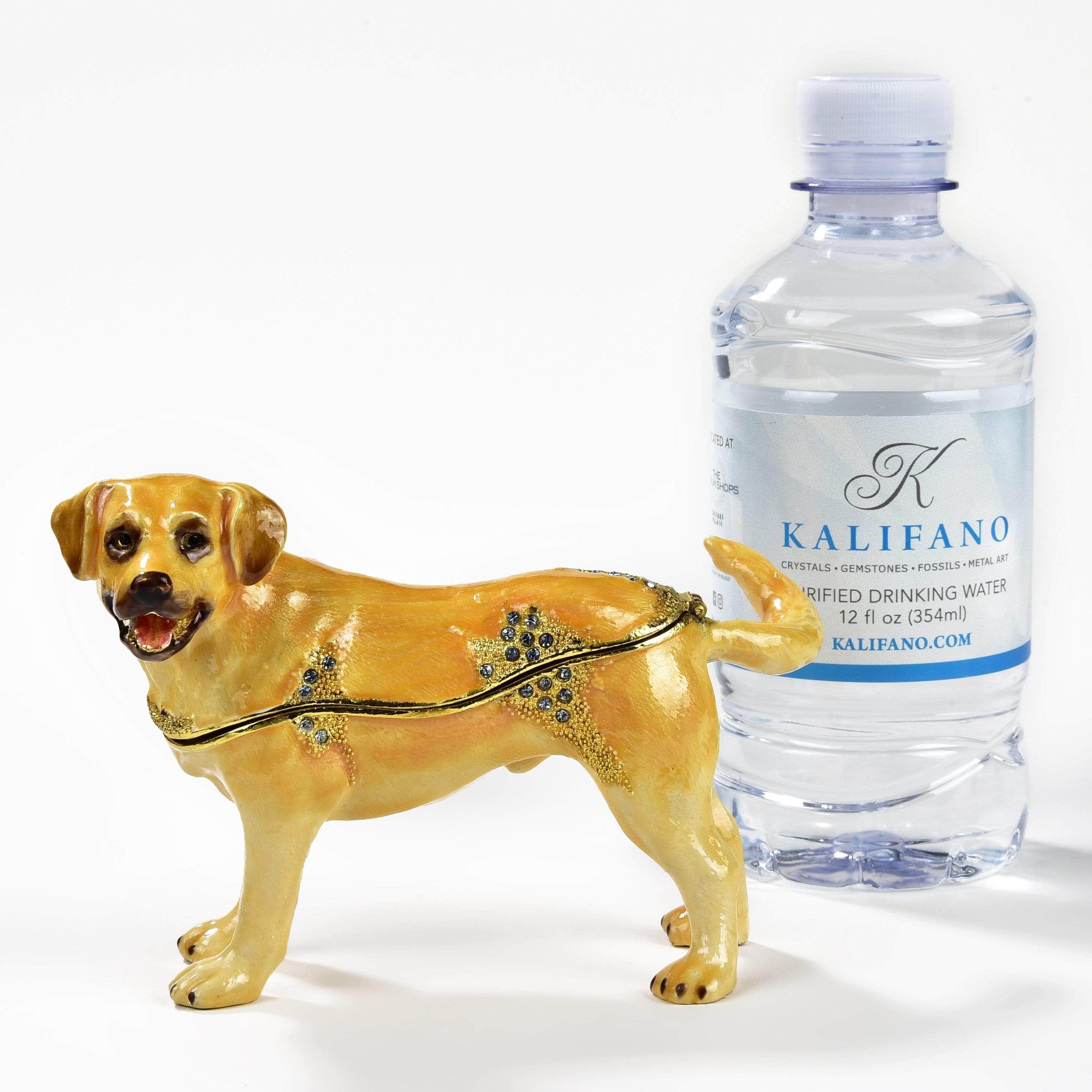 Kalifano Vanity Figurine Labrador Retriever Figurine Keepsake Box made with Crystals SVA-066