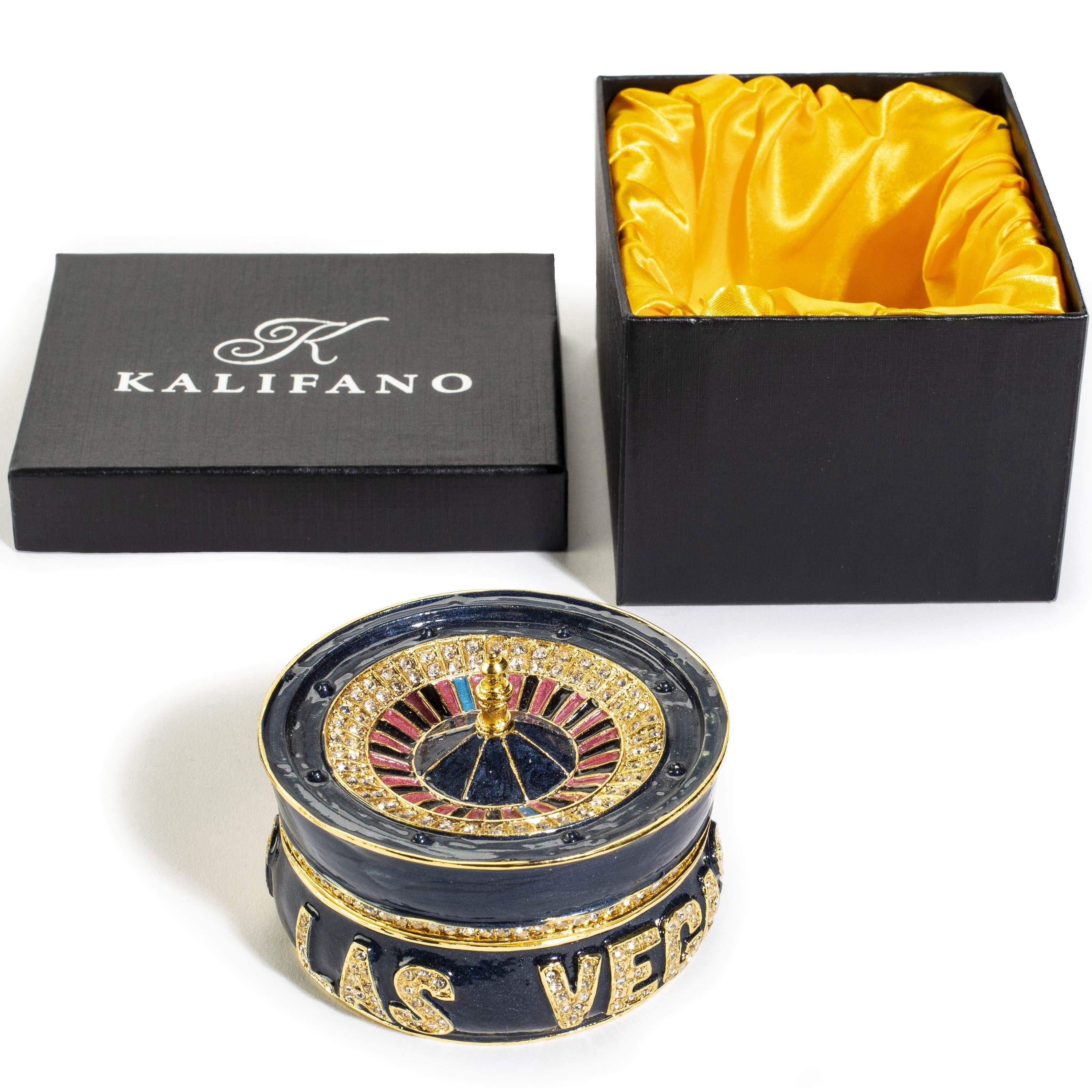 Kalifano Vanity Figurine Roulette Figurine Keepsake Box made with Crystals SVA-110