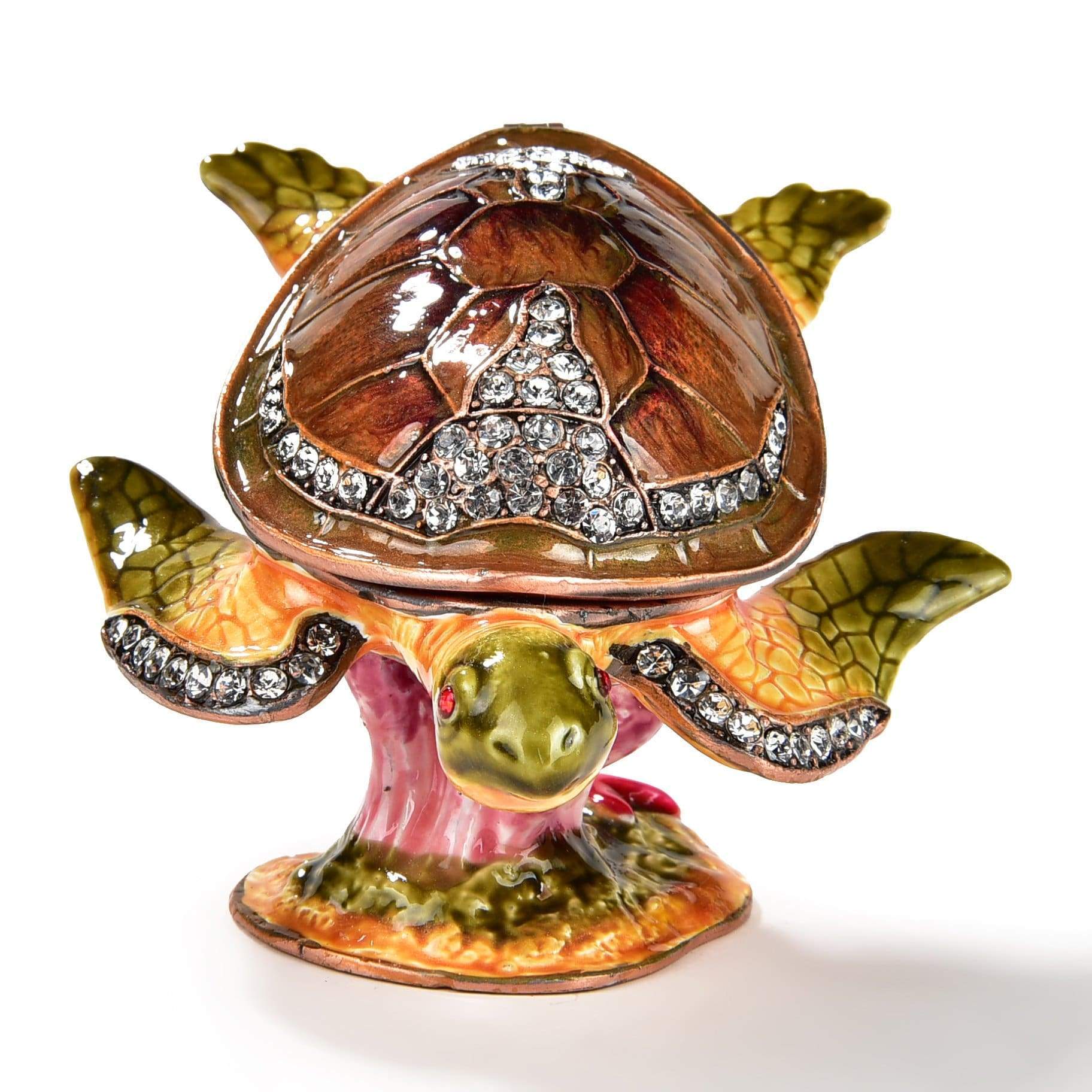 Kalifano Vanity Figurine Vanity Sea Turtle Crystal Keepsake Box SVA-025