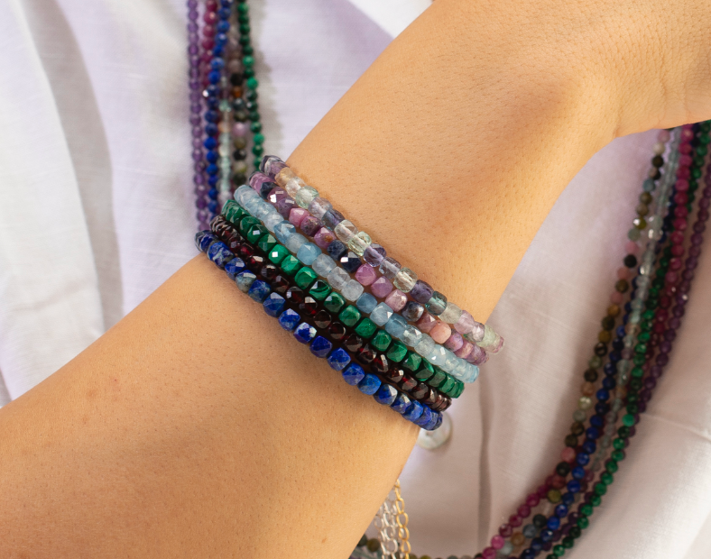 Multi-Faceted Gemstone Bracelets