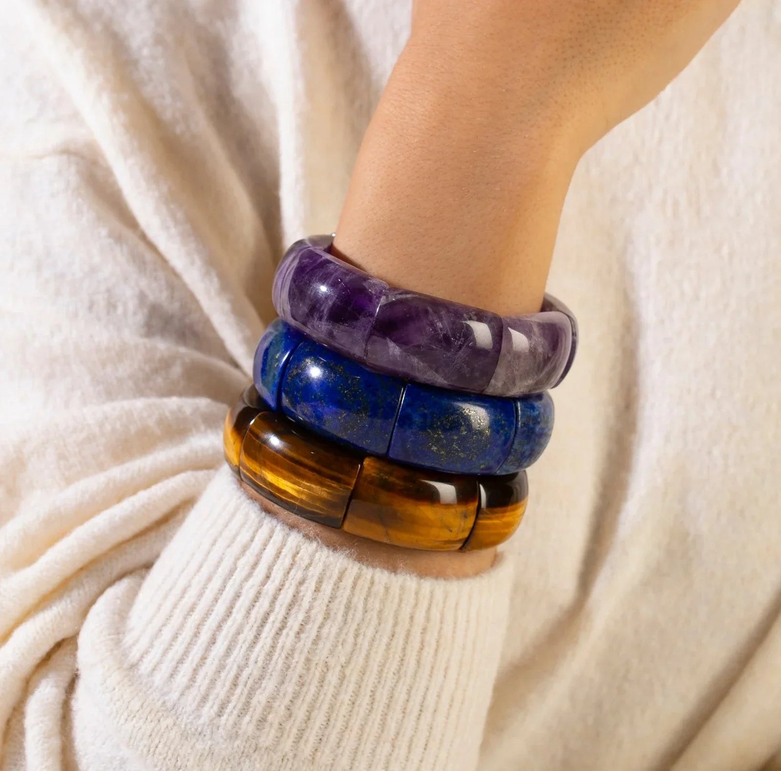 Turquoise Natural Gemstone Elastic Bracelet KALIFANO