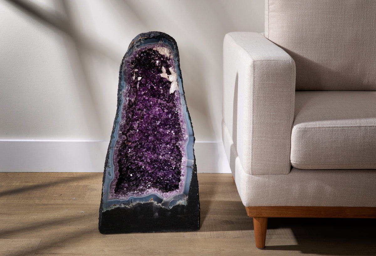 Geodic Crystal Aura Borealis Amethyst Geode Cluster for Sale | KALIFANO