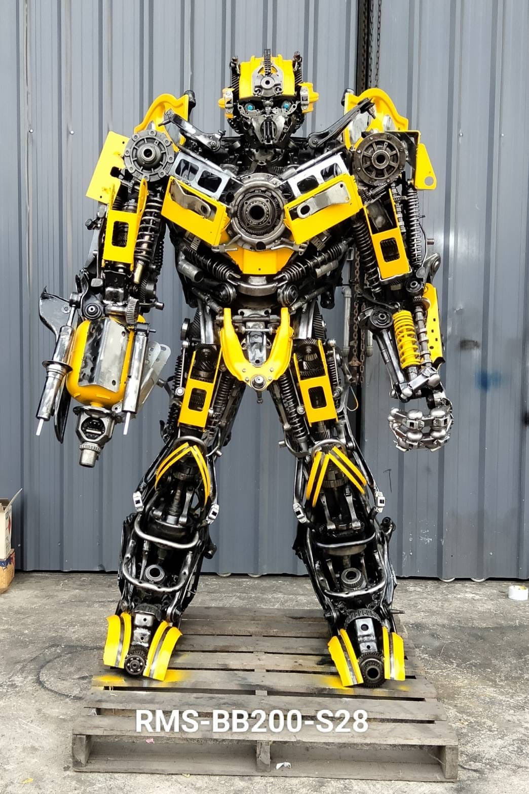 79" Bumblebee Inspired Recycled Metal Art Sculpture