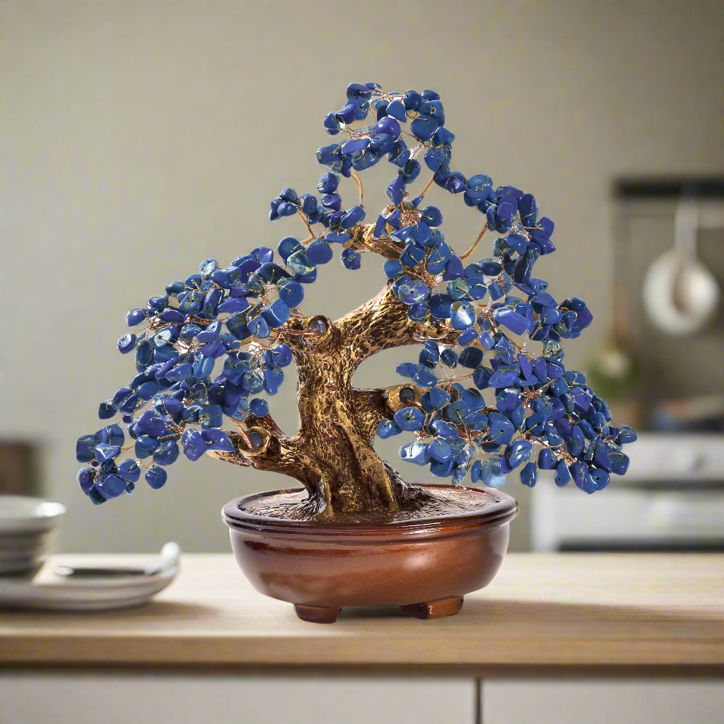 Lapis Gemstone Tree of Life with 360 Natural Gemstones