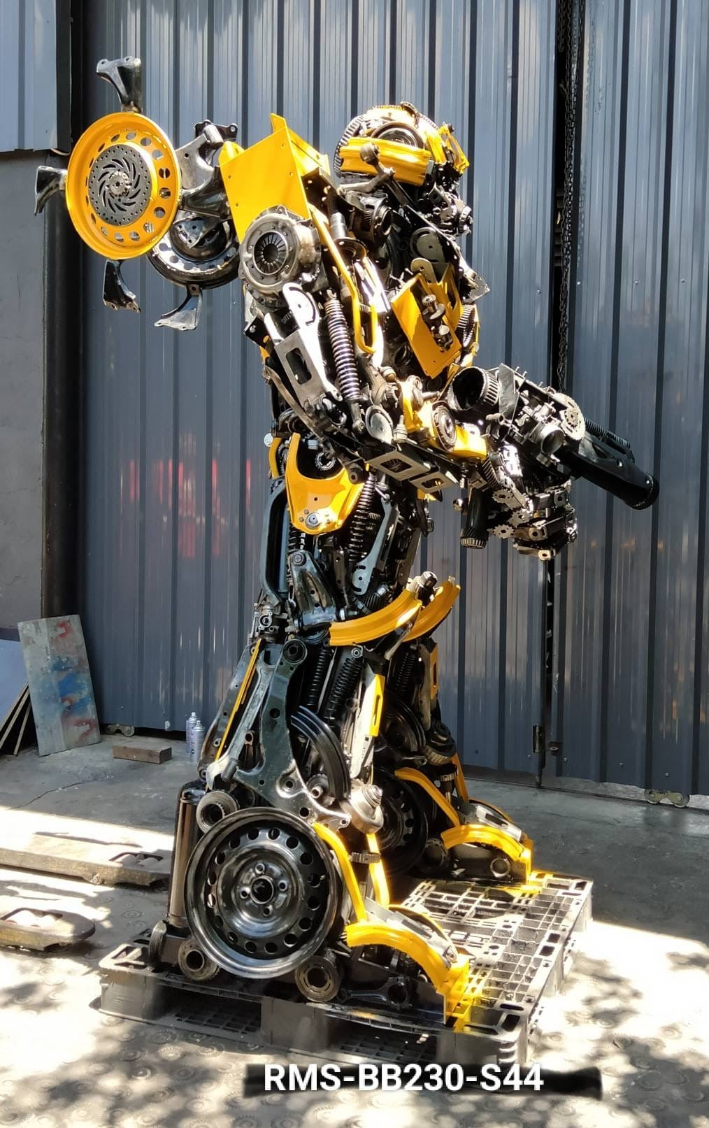 91" Bumblebee Inspired Recycled Metal Art Sculpture