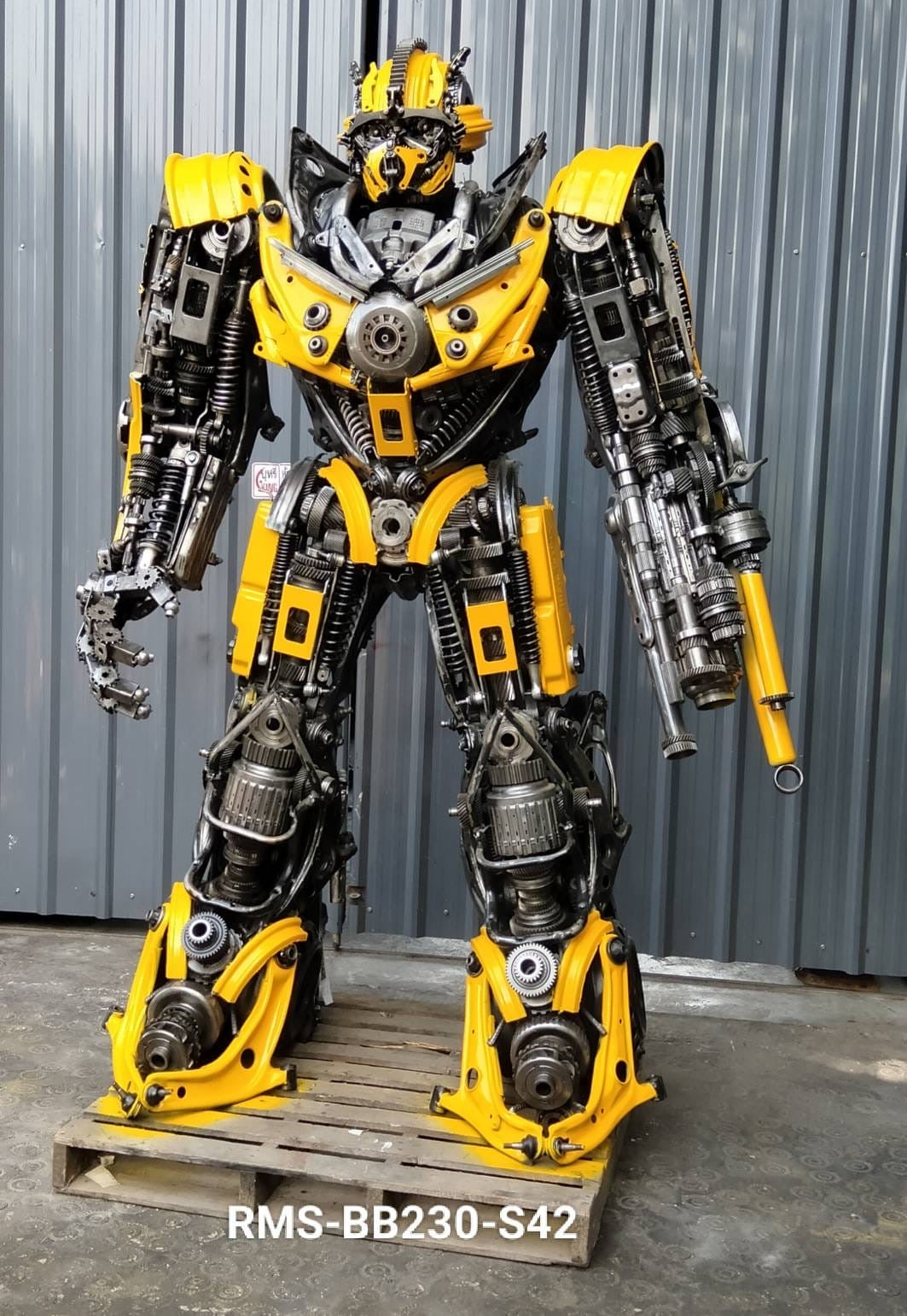 91" Bumblebee Inspired Recycled Metal Art Sculpture