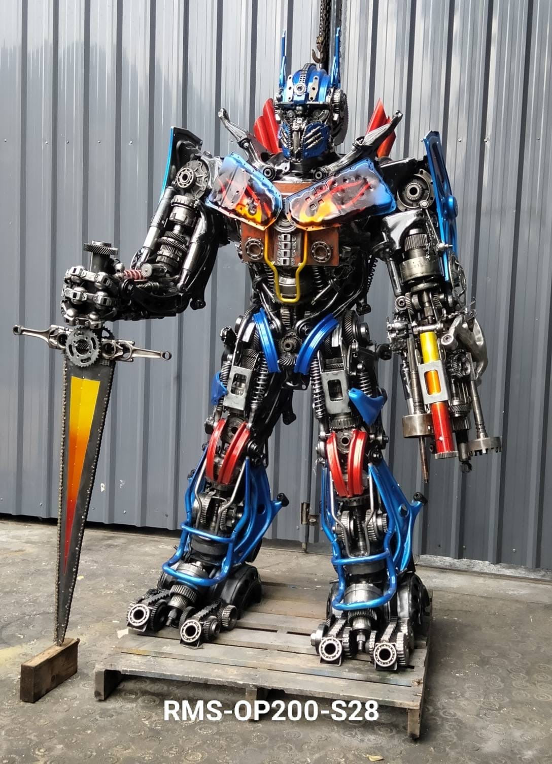 79" Optimus Prime Inspired Recycled Metal Art Sculpture