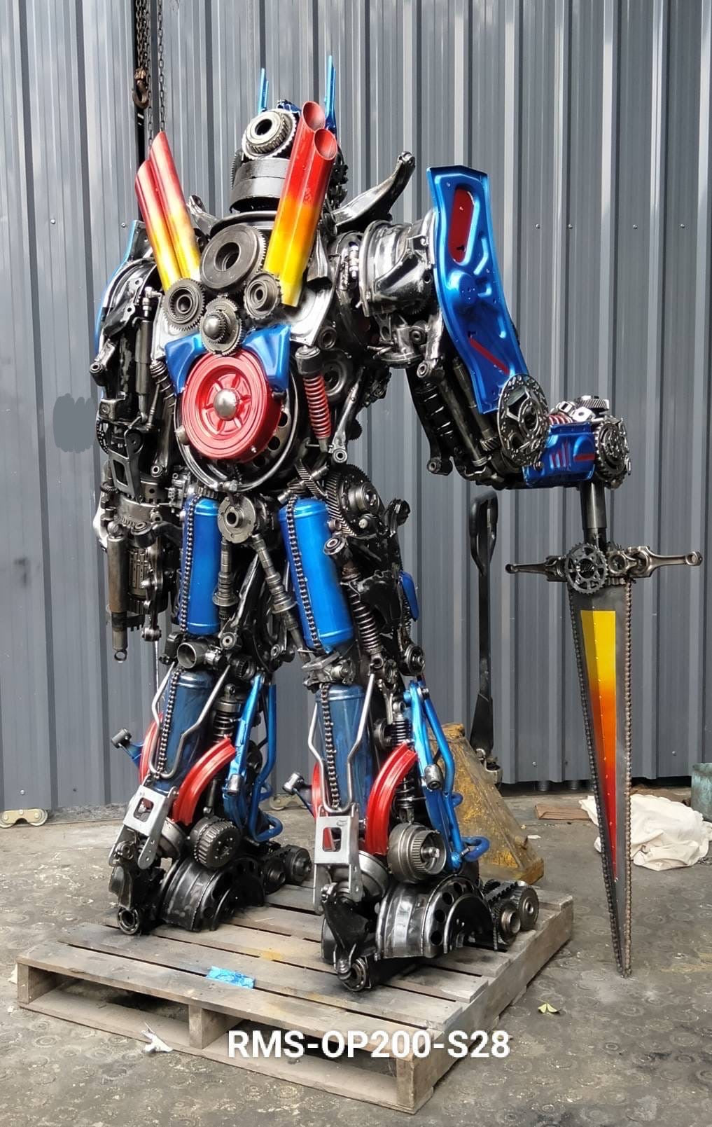 79" Optimus Prime Inspired Recycled Metal Art Sculpture