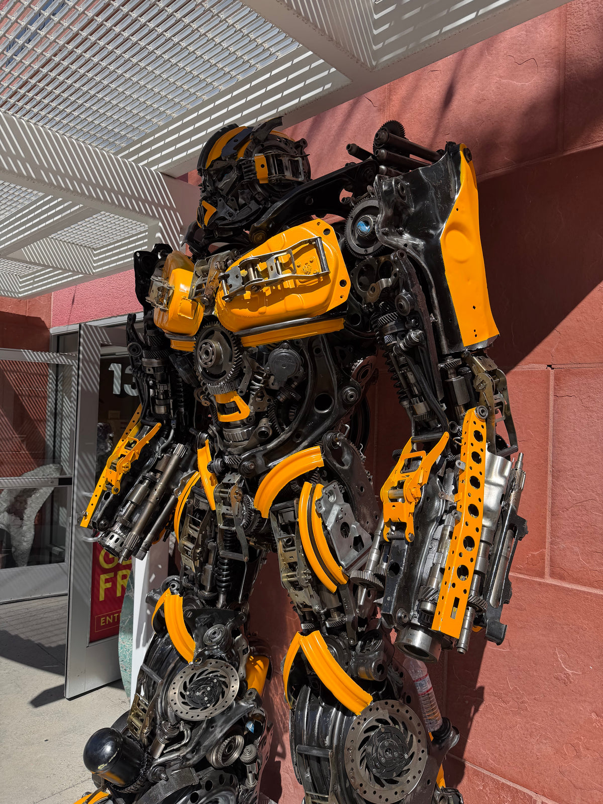 91" Bumblebee Inspired Recycled Metal Art Sculpture