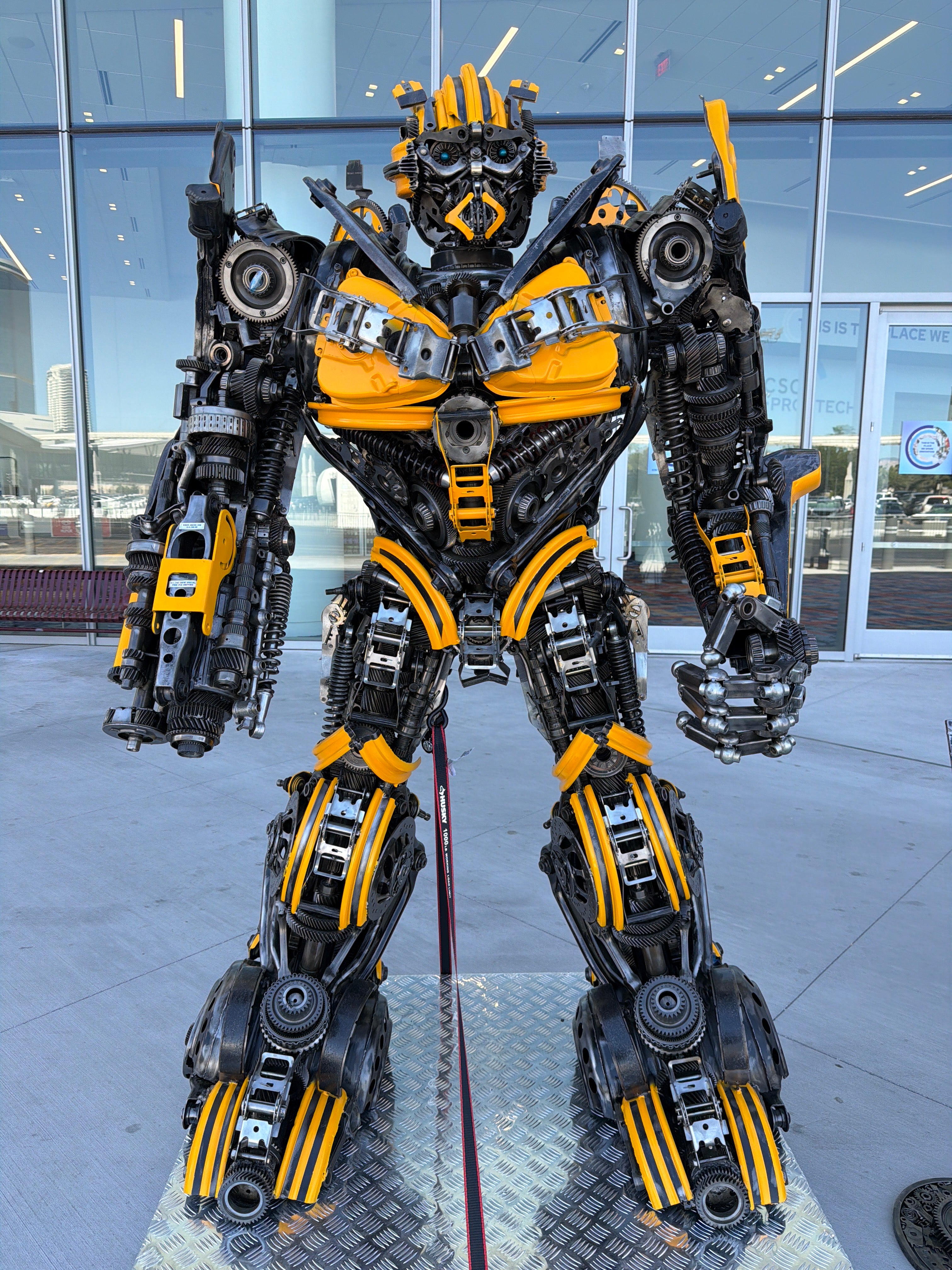 79" Bumblebee Inspired Recycled Metal Art Sculpture