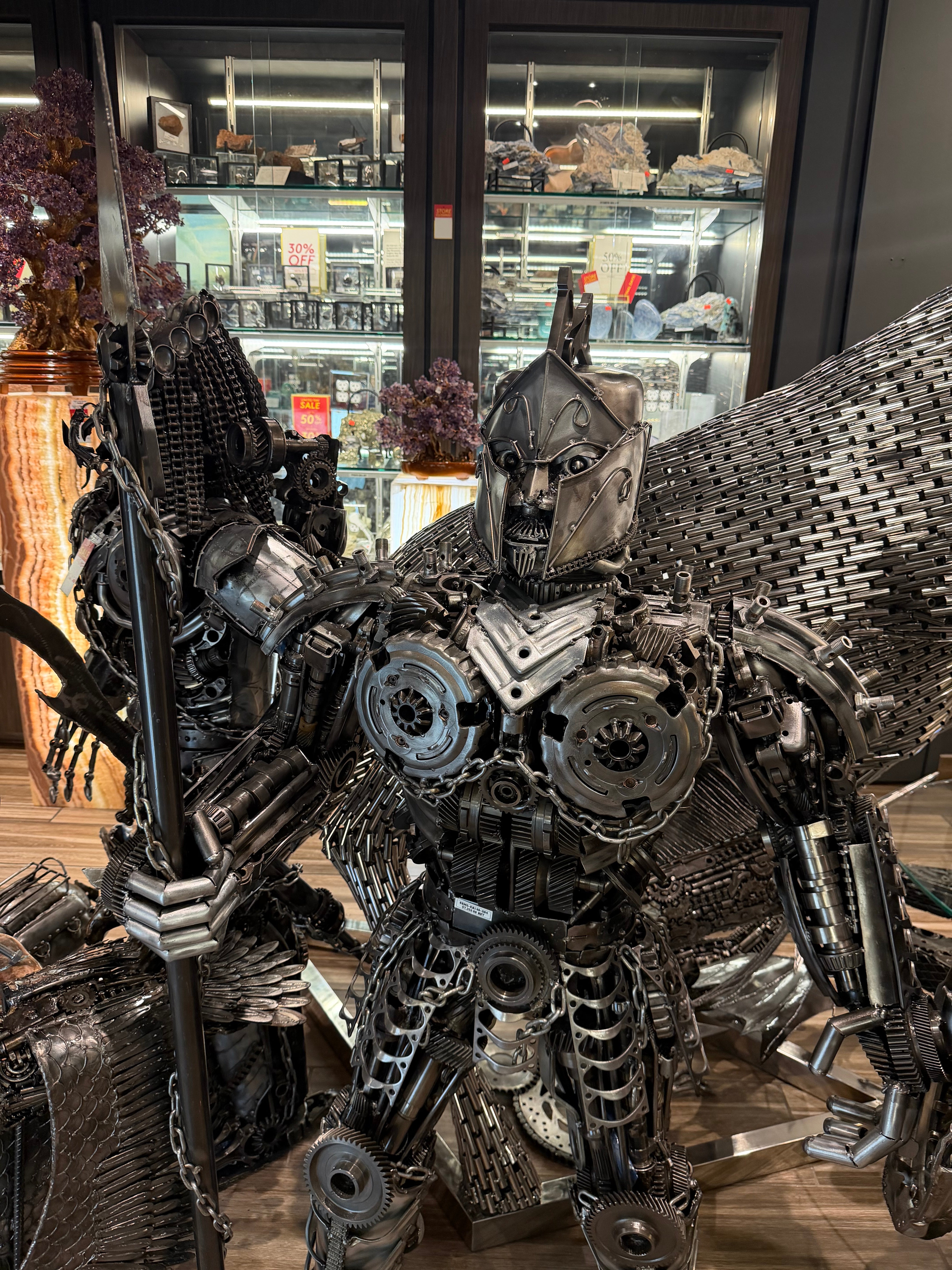 55" Knight Inspired Recycled Metal Art Sculpture