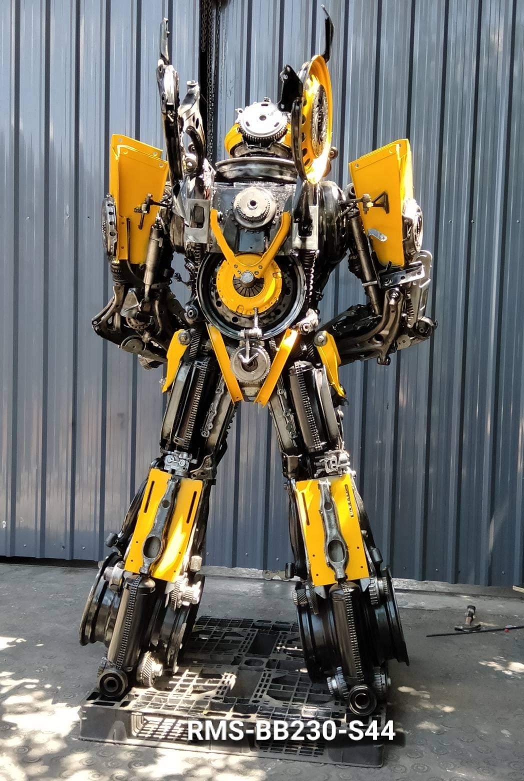 91" Bumblebee Inspired Recycled Metal Art Sculpture