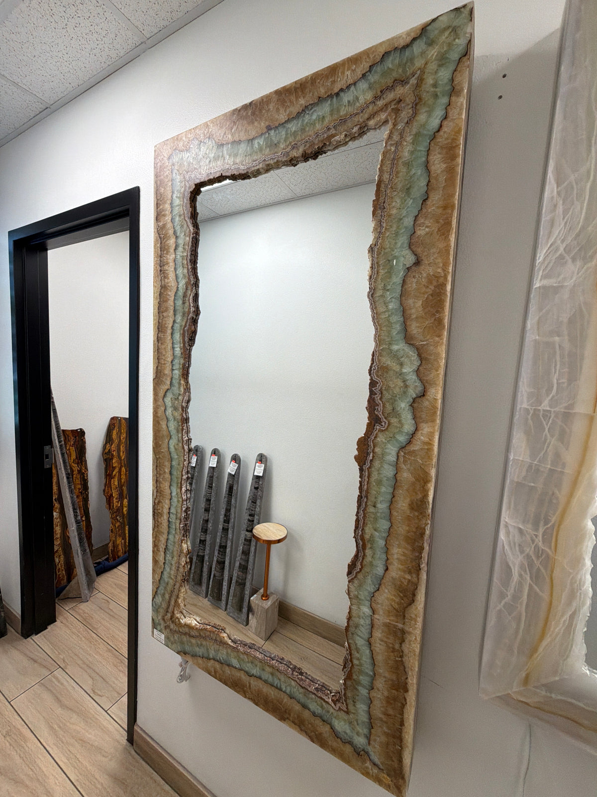 Aqua Amber Onyx Onyx Mirror - 60" x 32"