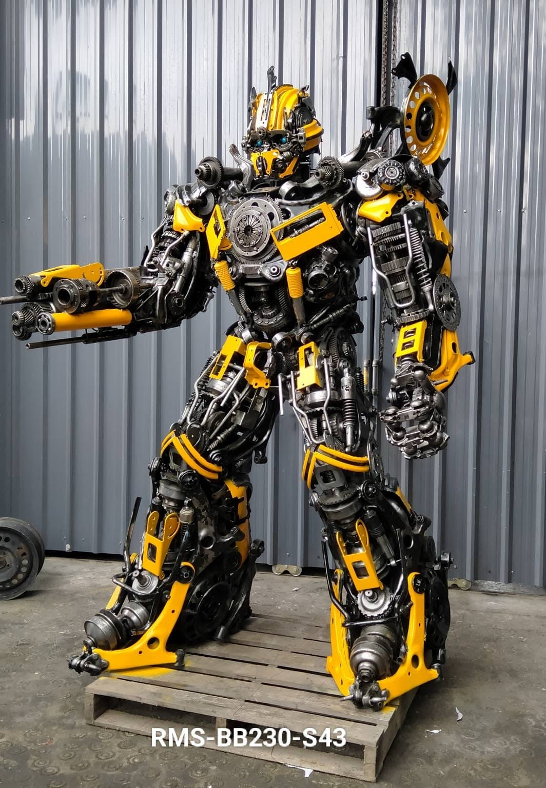 91" Bumblebee Inspired Recycled Metal Art Sculpture