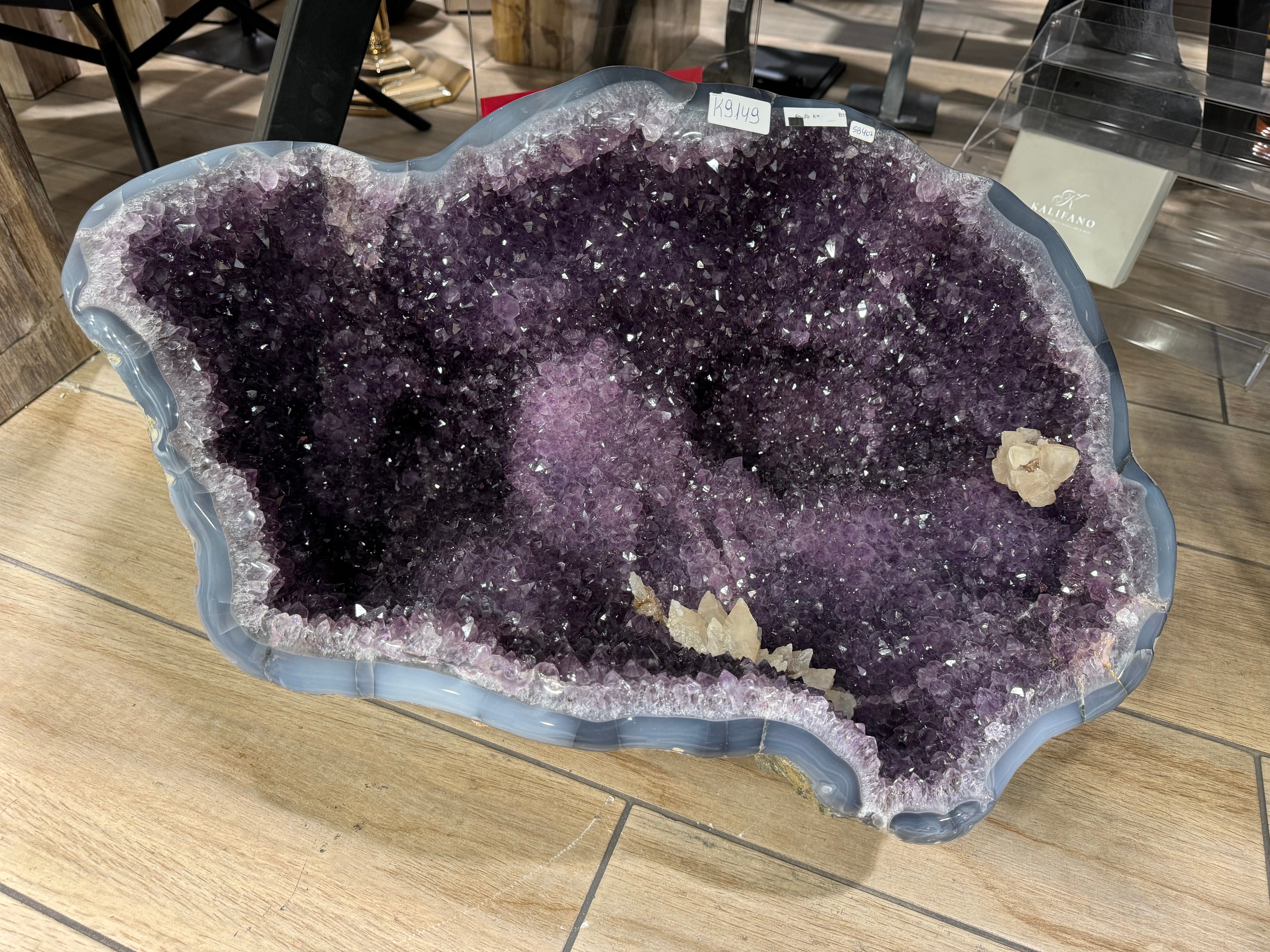 Amethyst Geode with Calcite Clusters from Brazil - 26" / 101 lbs