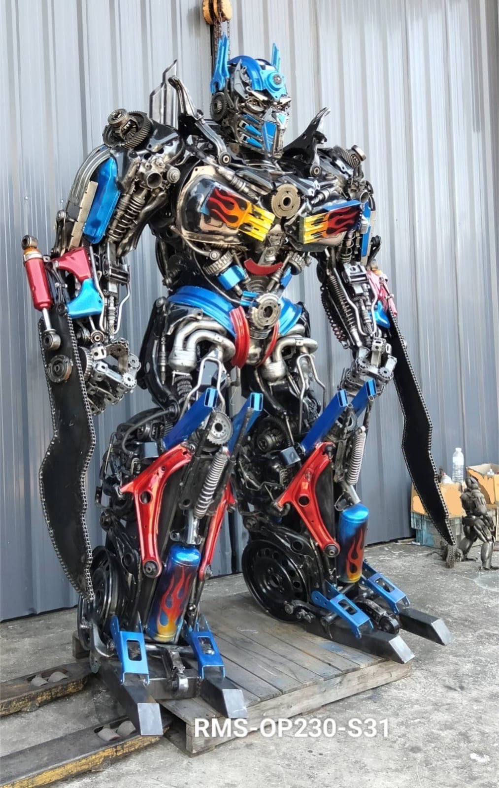 91" Optimus Prime Inspired Recycled Metal Art Sculpture