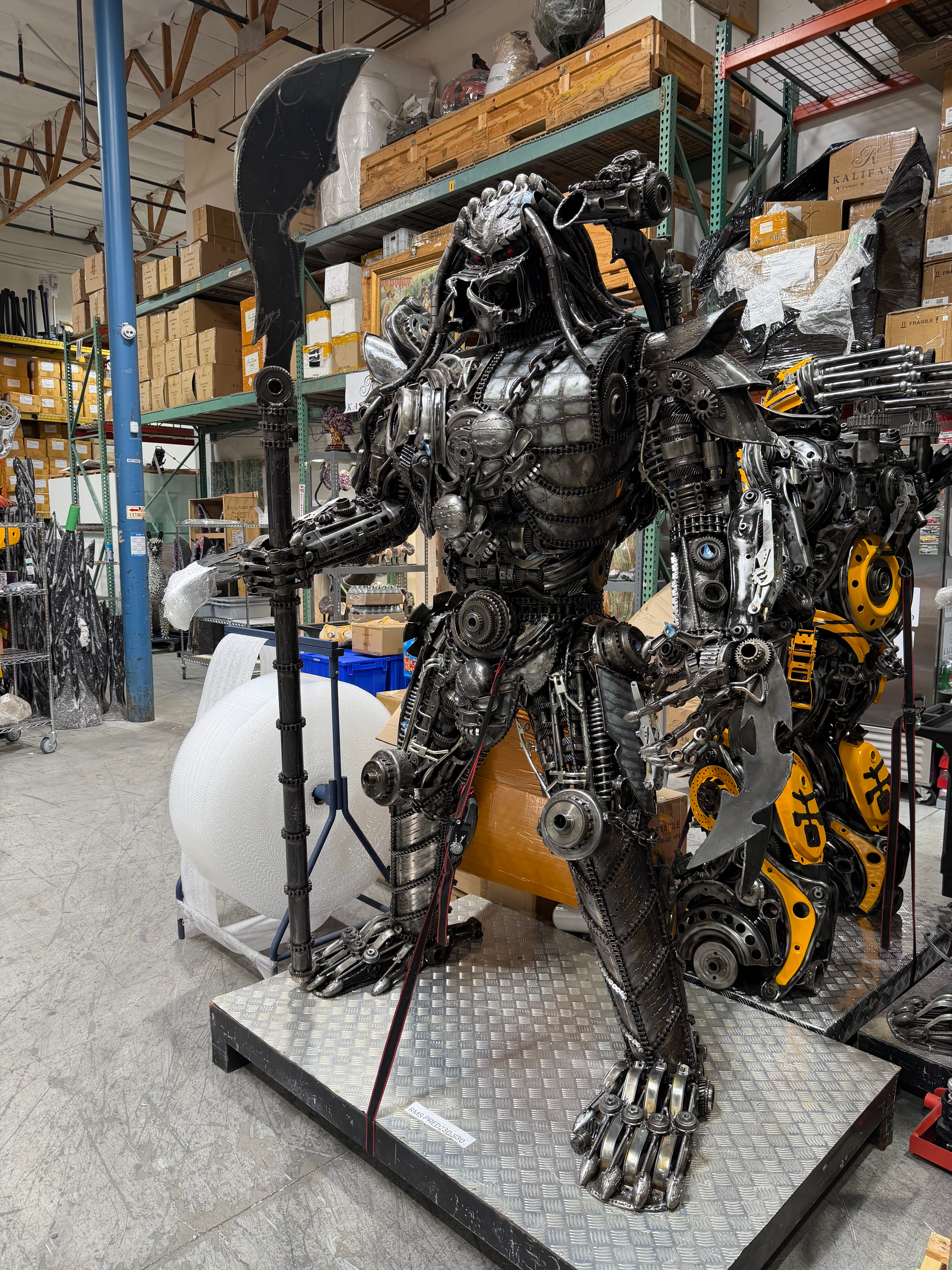 91" Predator Inspired Recycled Metal Art Sculpture