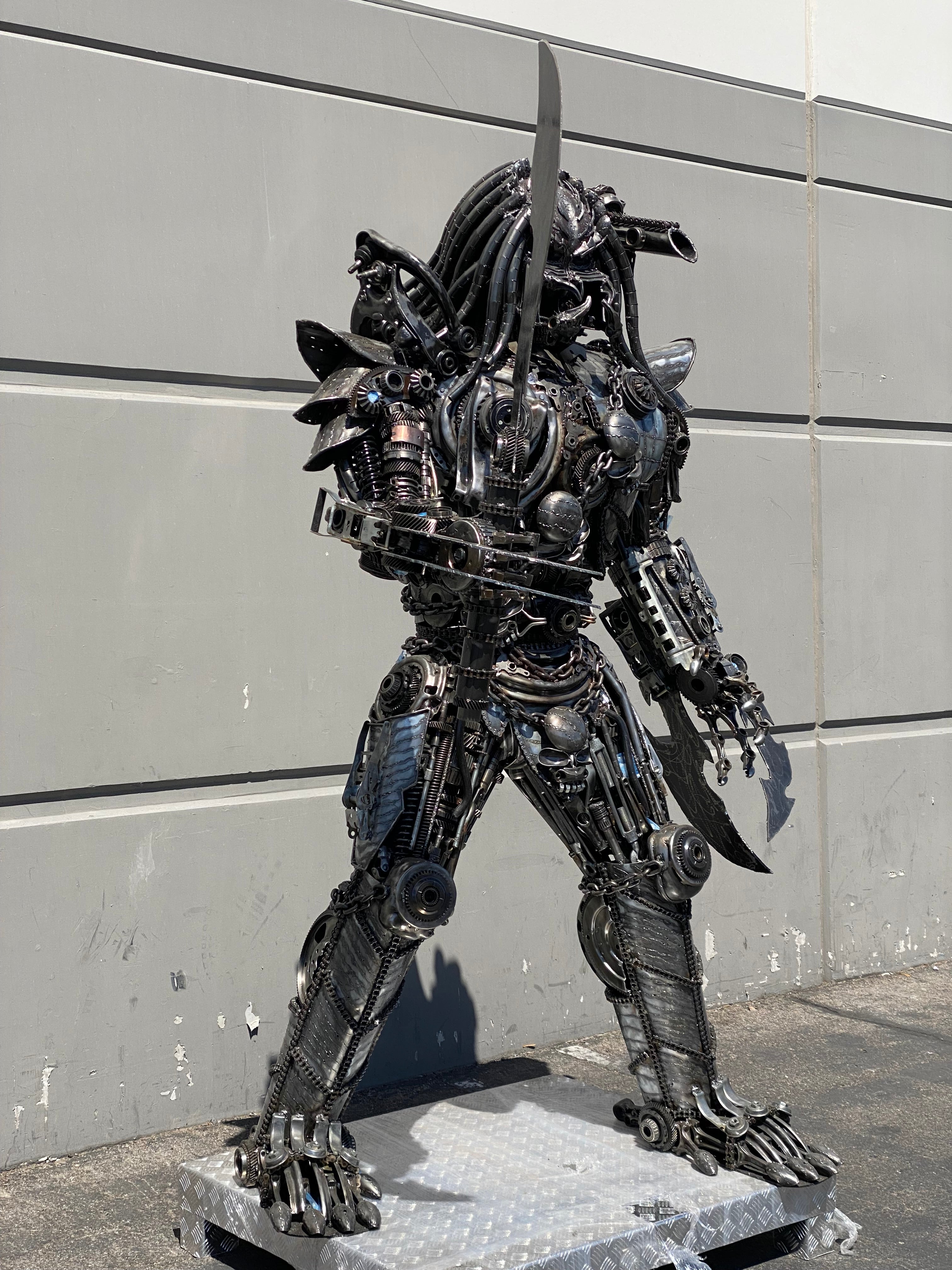 91" Predator Inspired Recycled Metal Art Sculpture