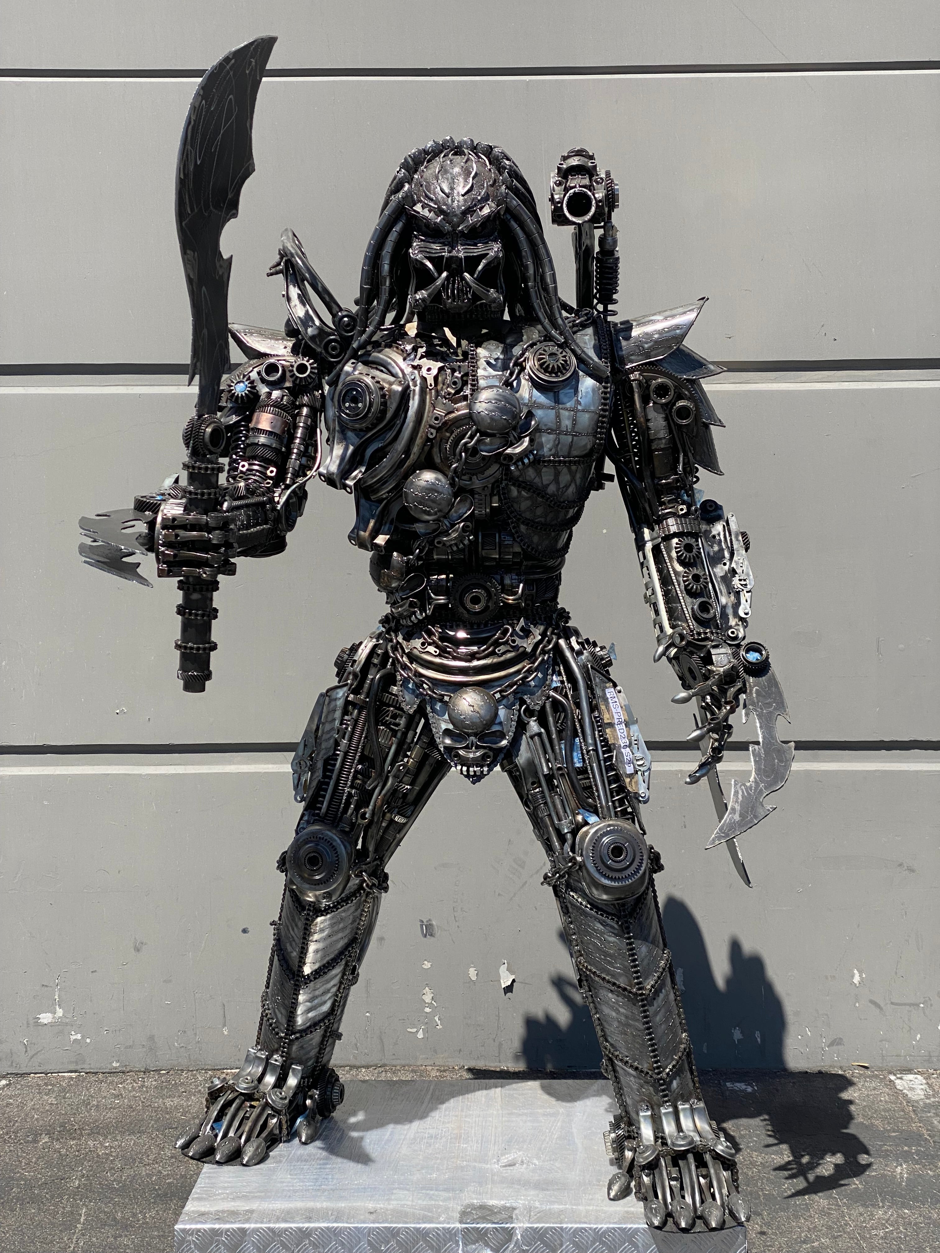 91" Predator Inspired Recycled Metal Art Sculpture