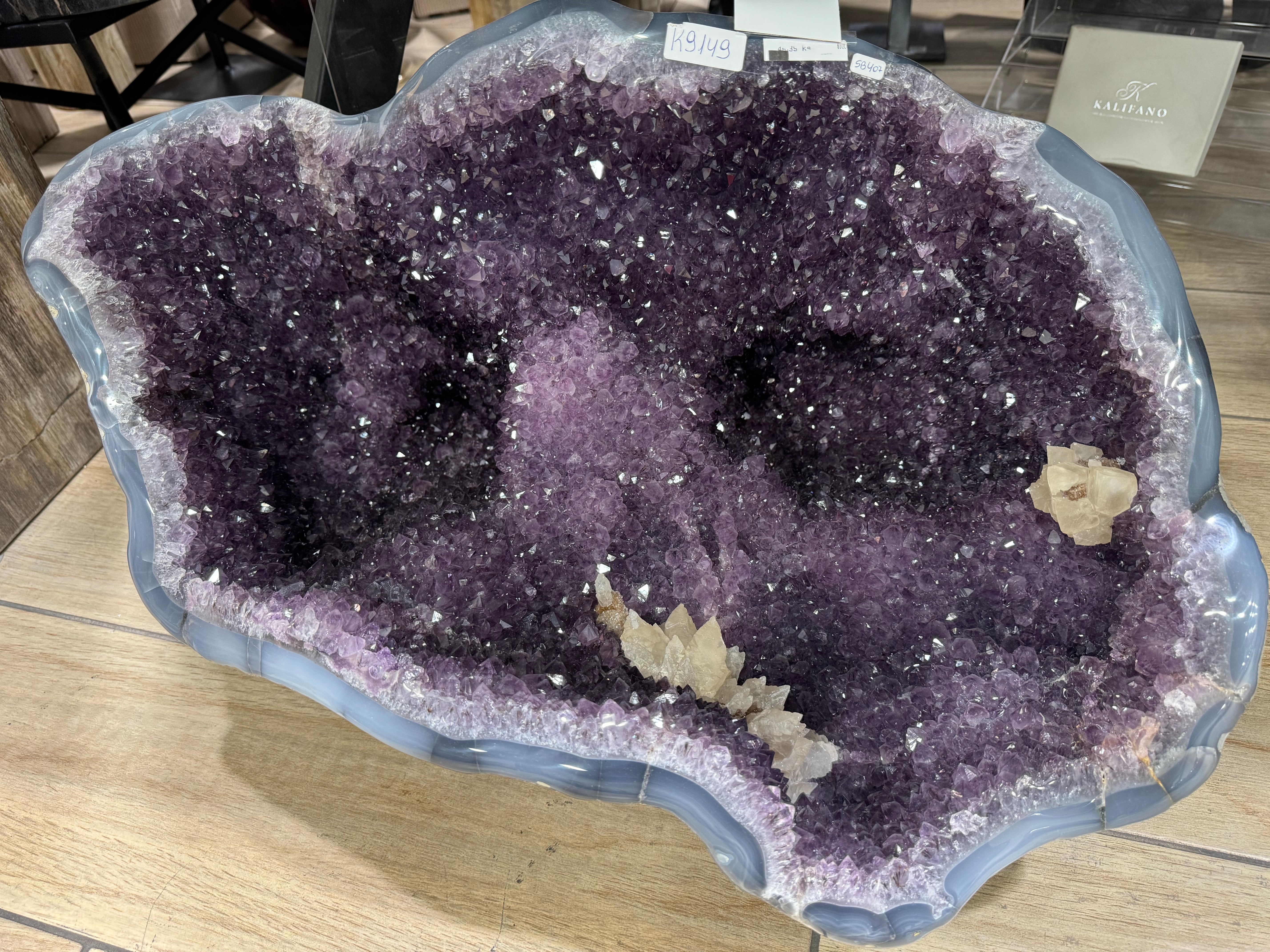 Amethyst Geode with Calcite Clusters from Brazil - 26" / 101 lbs