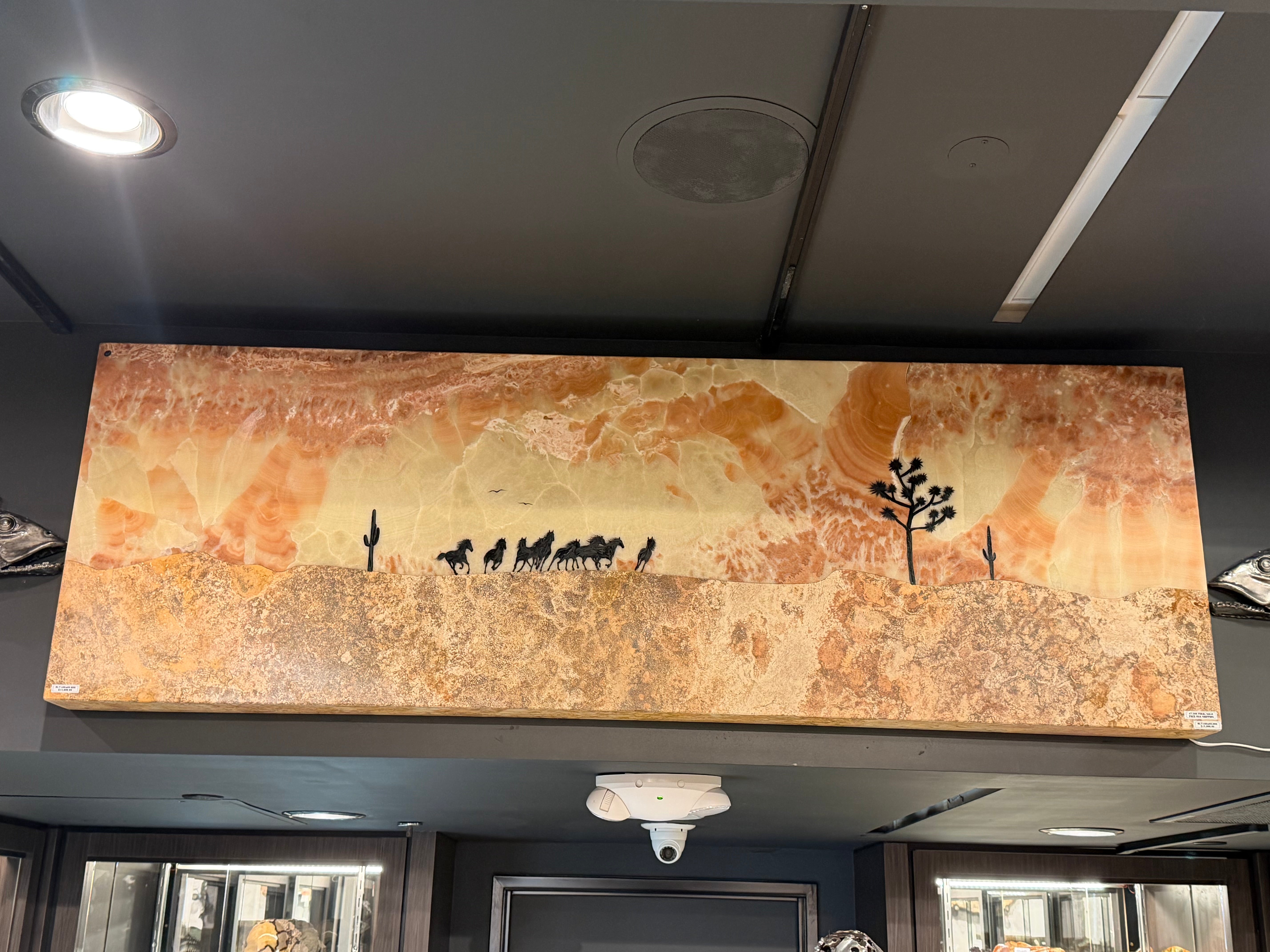 Onyx Horse Herd Mural Light Panel - 72" x 24”