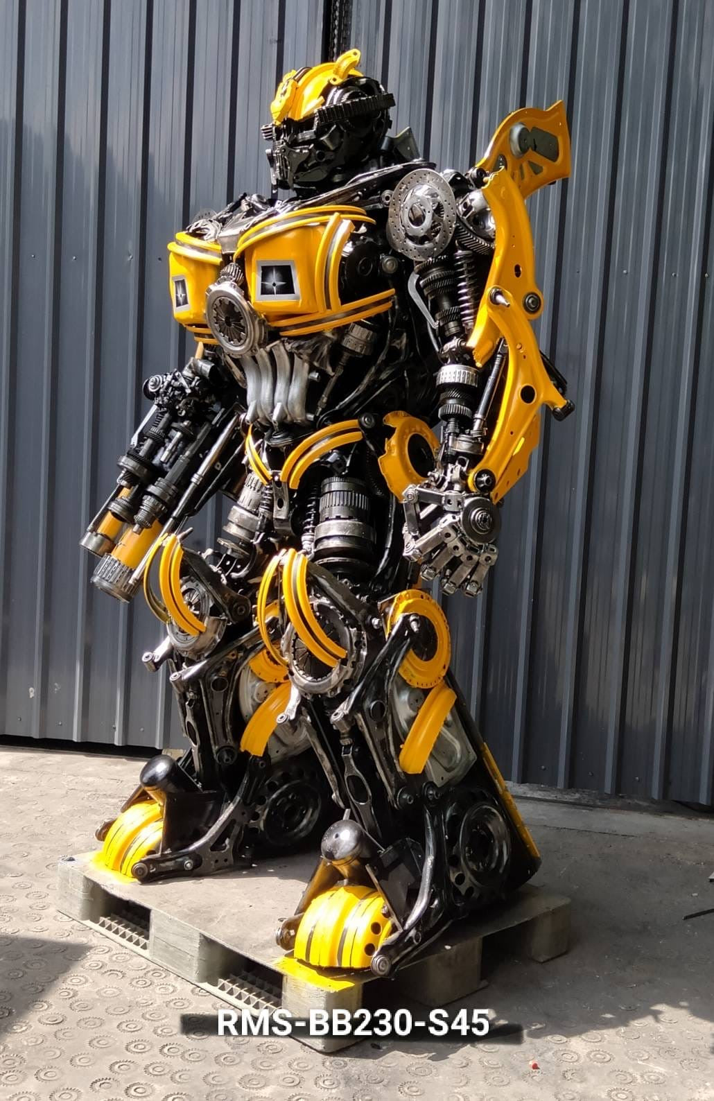 91" Bumblebee Inspired Recycled Metal Art Sculpture