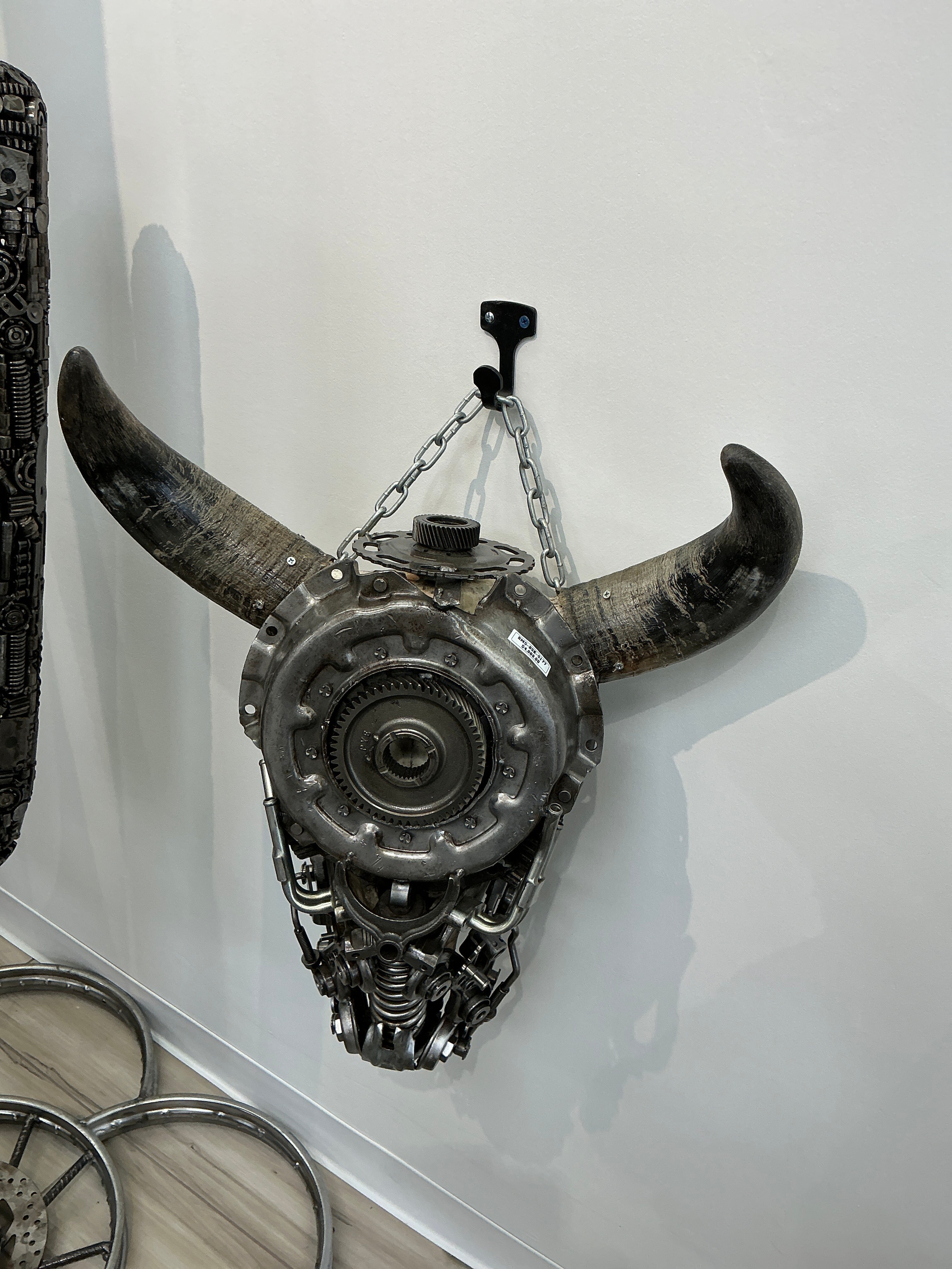 Kalifano Recycled Metal Art Bull Skull Recycled Metal Art Sculpture RMS-BSK-S177