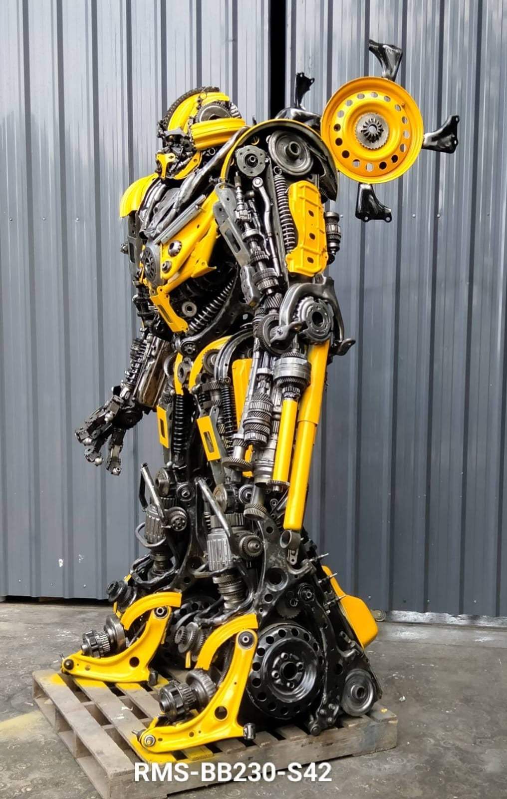 91" Bumblebee Inspired Recycled Metal Art Sculpture