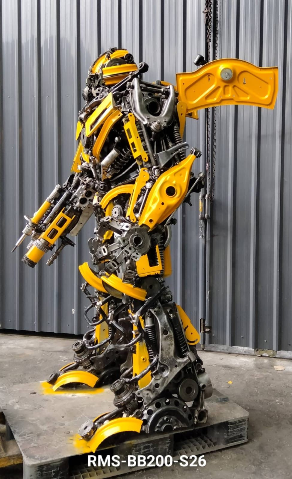 79" Bumblebee Inspired Recycled Metal Art Sculpture