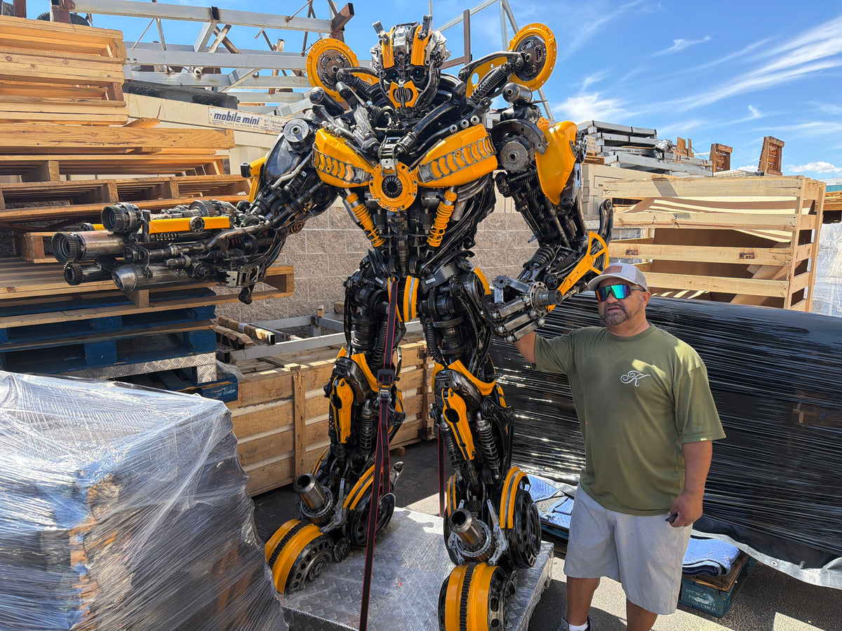 91" Bumblebee Inspired Recycled Metal Art Sculpture