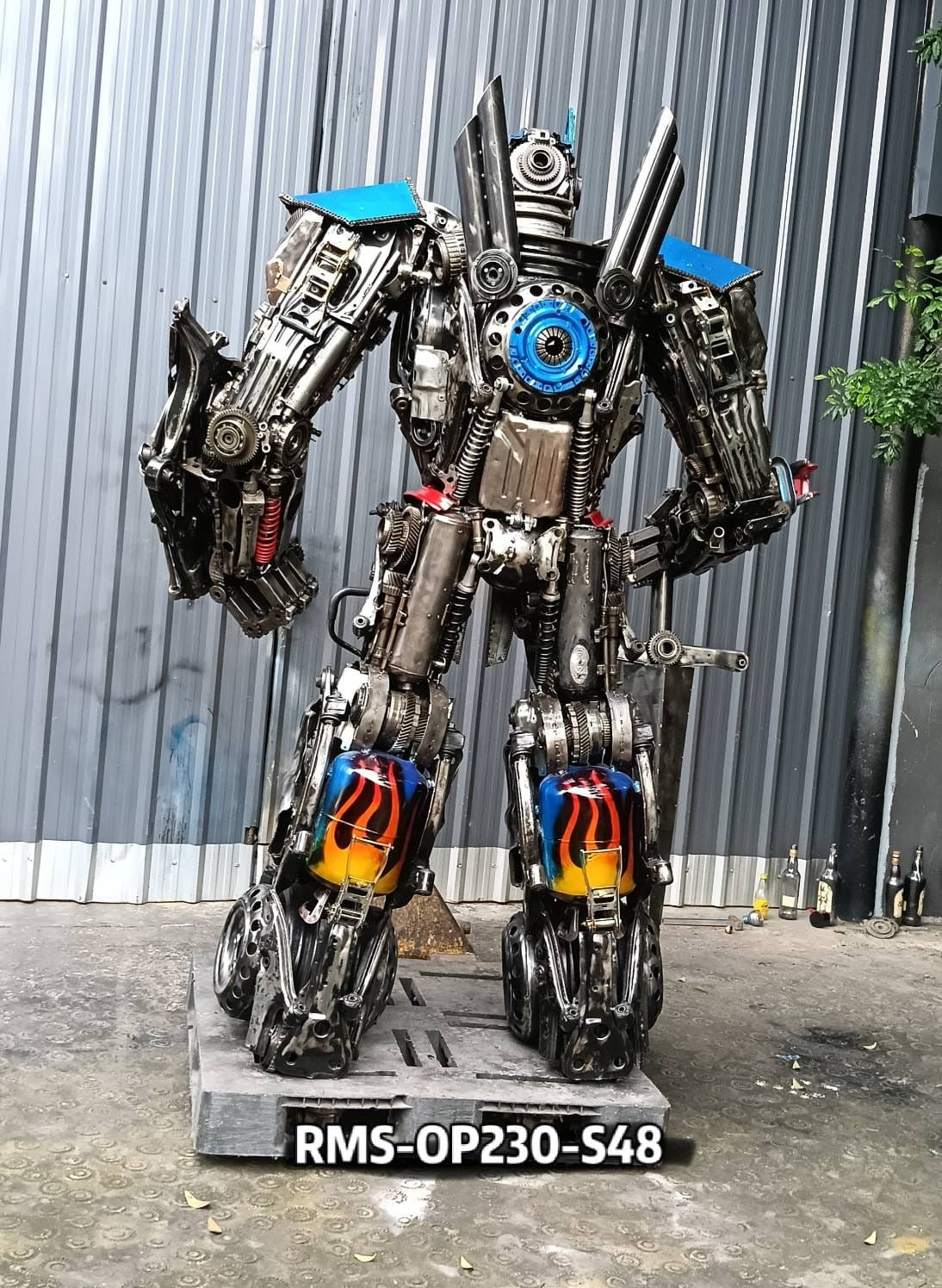 91" Optimus Prime Inspired Recycled Metal Art Sculpture